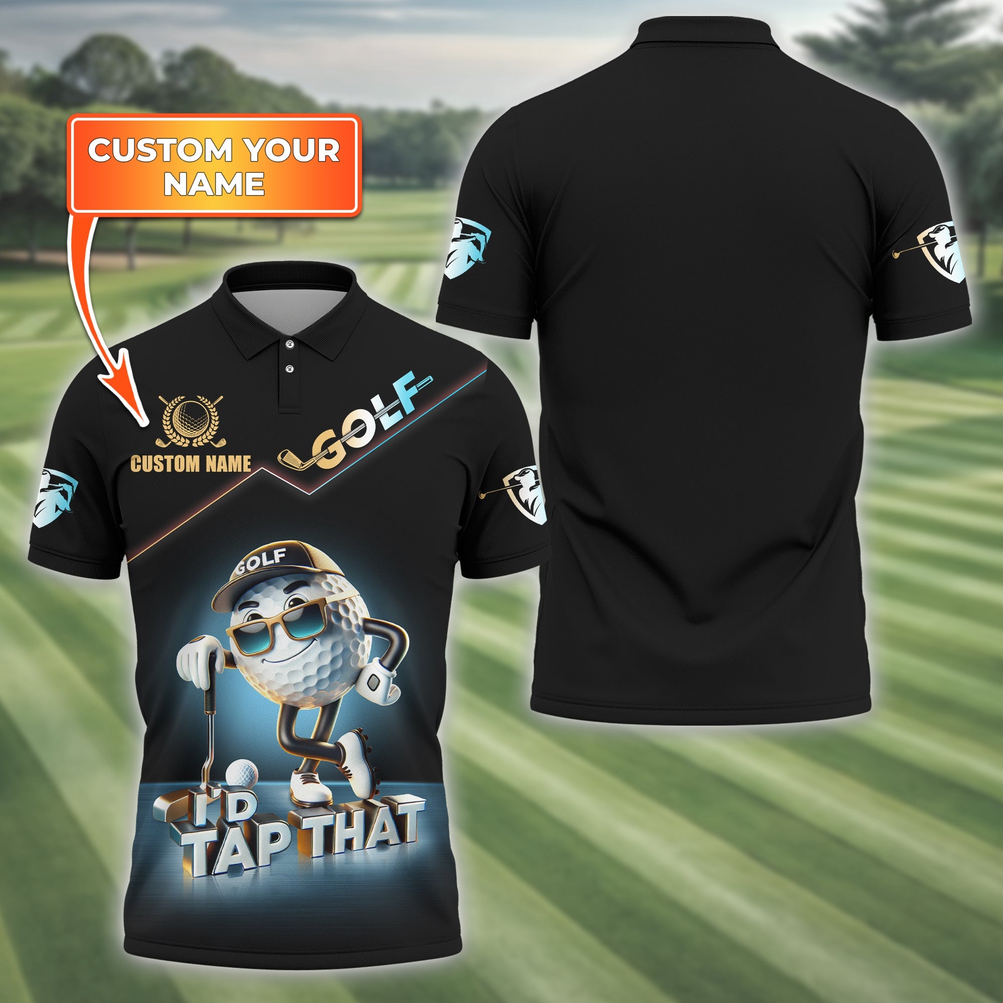 I'd Tap That Customize Golf Polo Shirt, Funny Golf Shirt, Golfing Apparel, Gift For Golfers