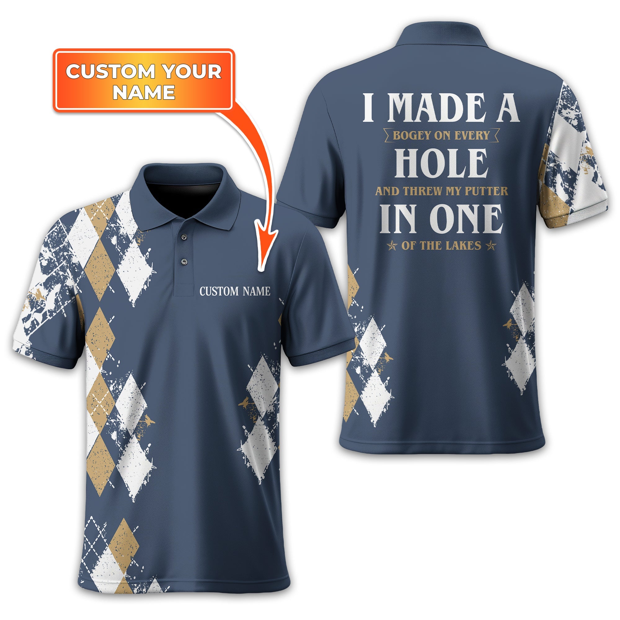 I Made A Bogey Personalized Golf Polo Shirt, Golf Shirt For Men, Gift For Golfers