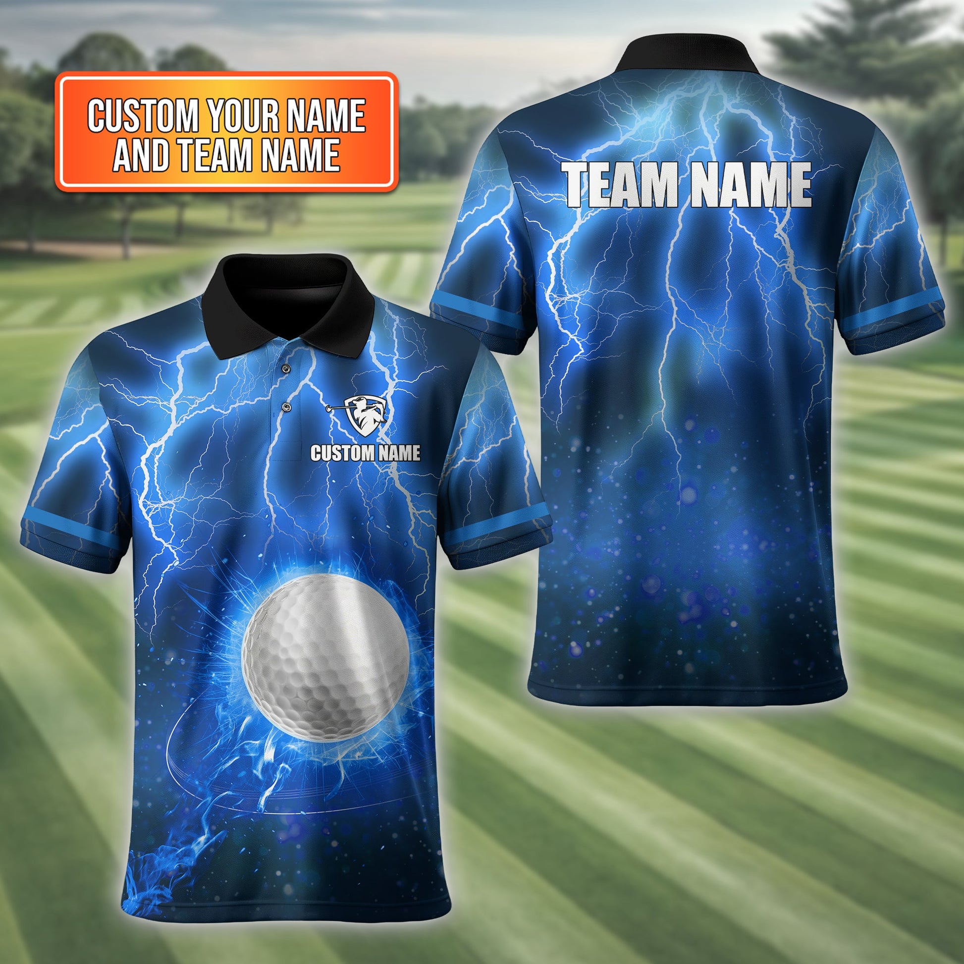 Custom Men's Golf Polo Shirt With Team Name, Golfing Apparel, Gift For Golfers