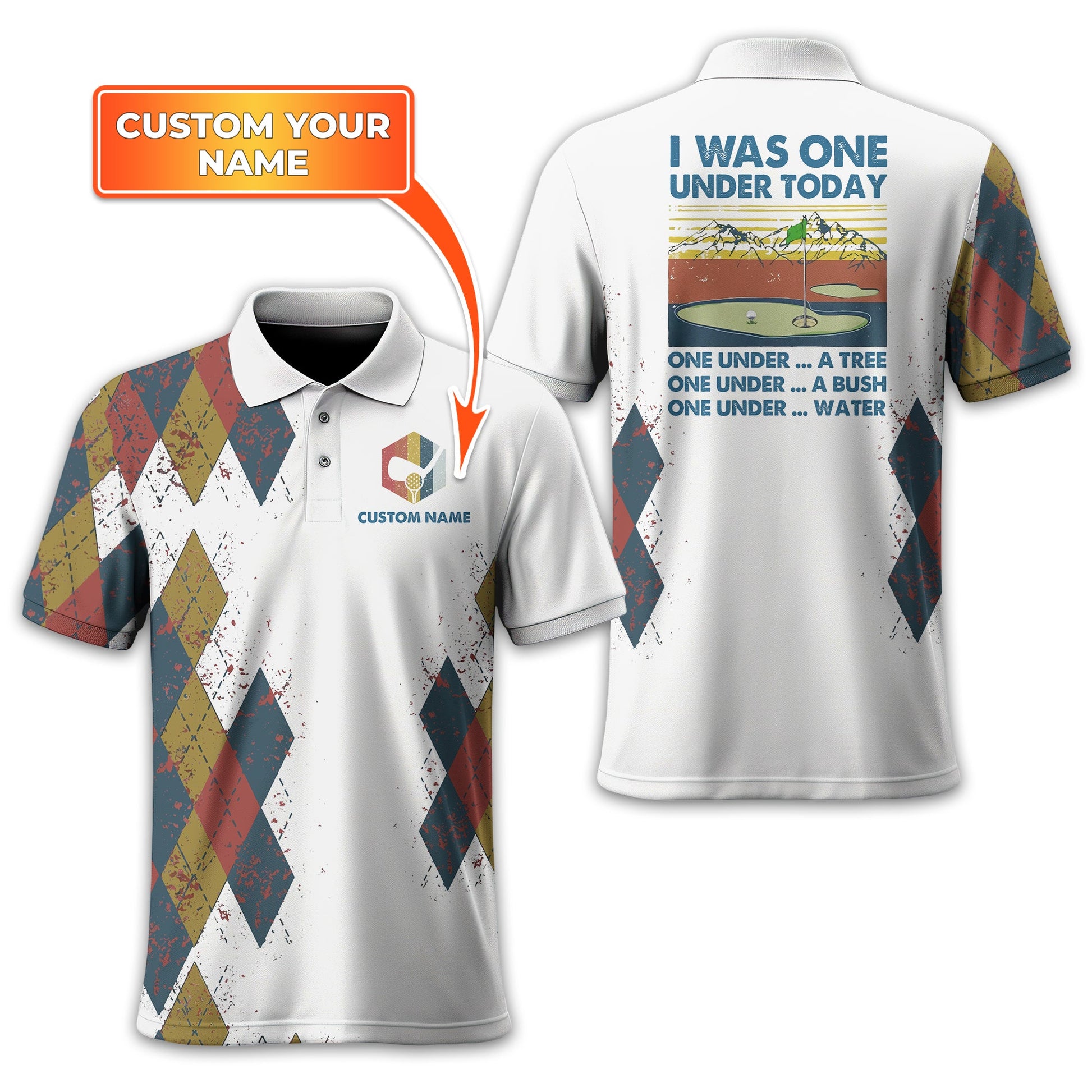 I Was One Under Today Custom Golf Polo Shirt, Golf Shirt For Men, Gift For Golfers