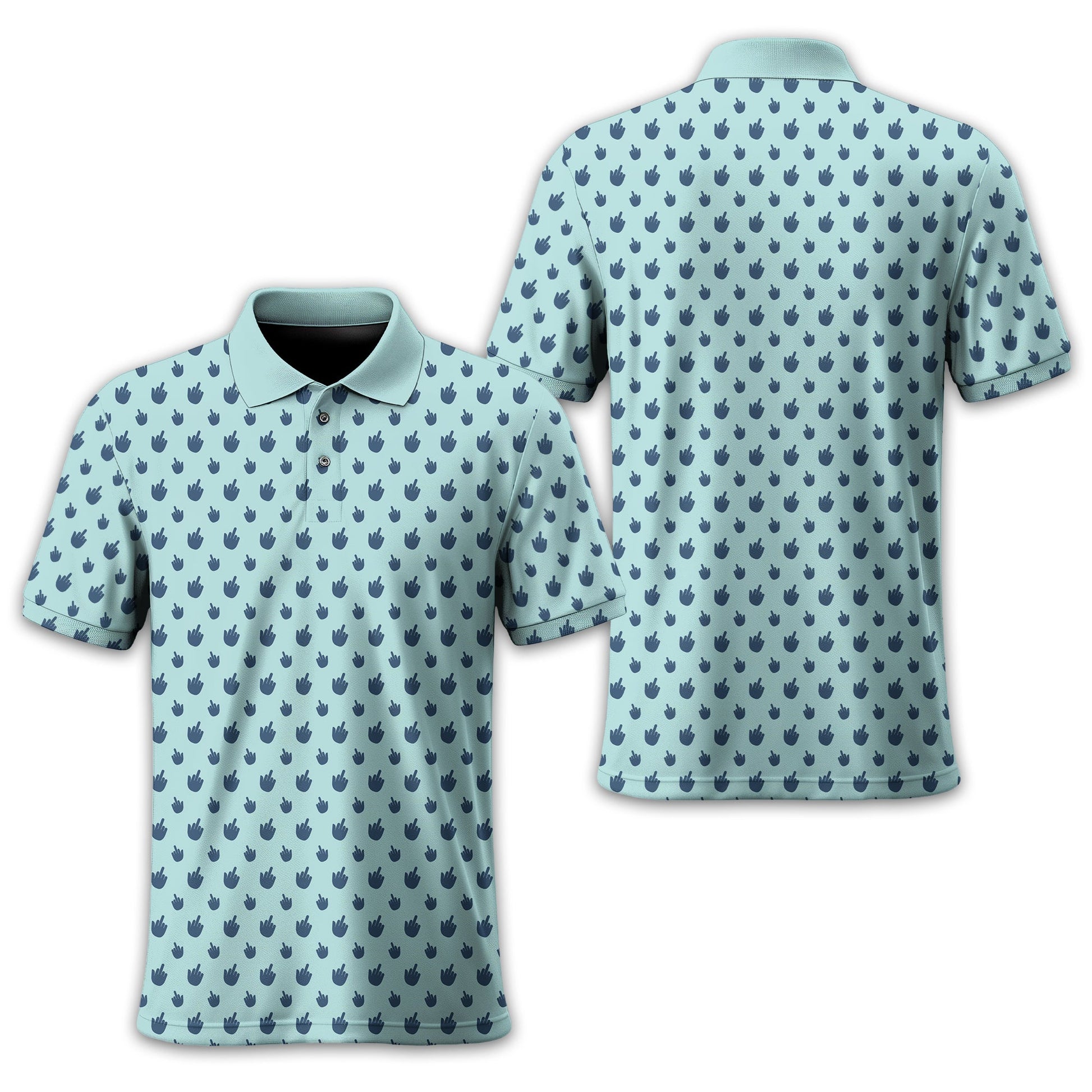 Middle Finger Funny Golf Polo Shirt, Gift For Golfers, Golf Gift For Him