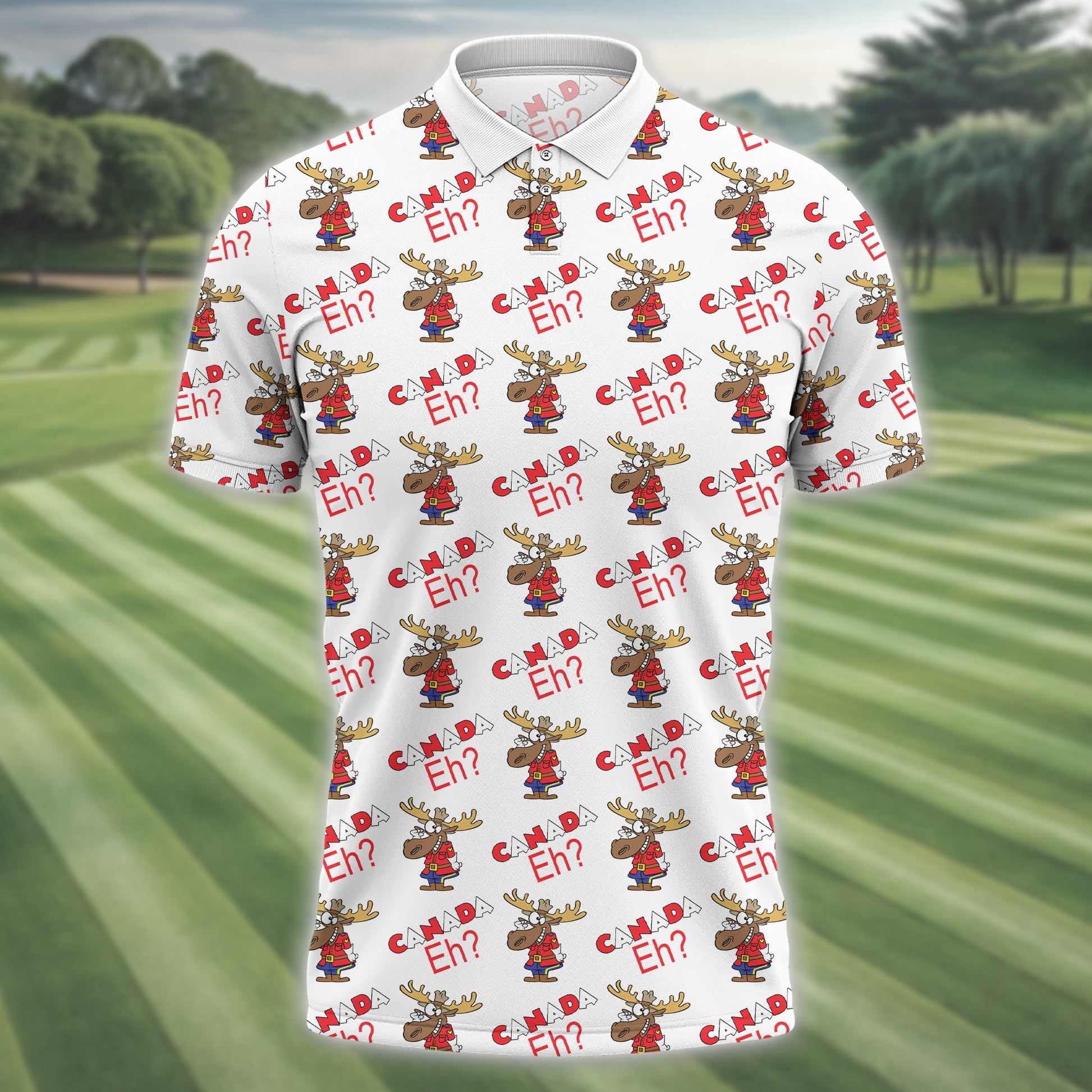 Canada EH? Golfing Men's Golf Polo Shirt, Golfing Apparel, Mens Golf Gift