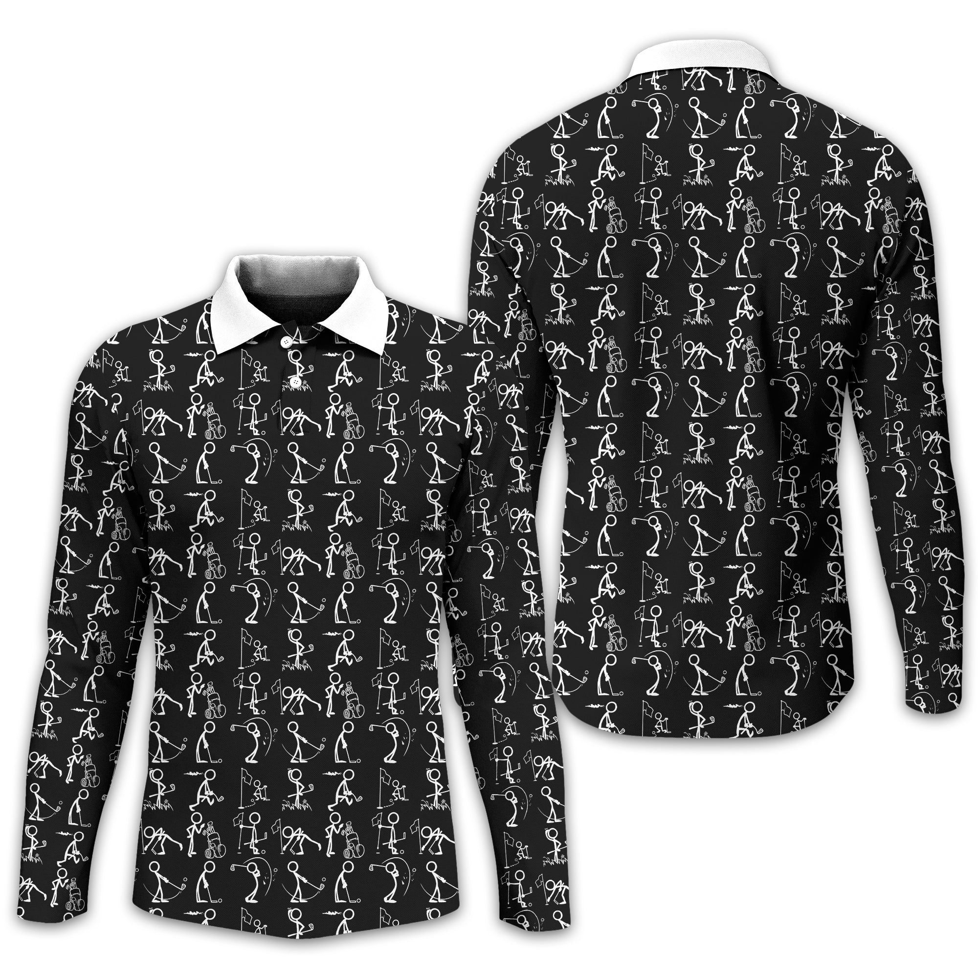 Black Golf Polo Shirt, Funny Golf Shirt, Gift For Golfers