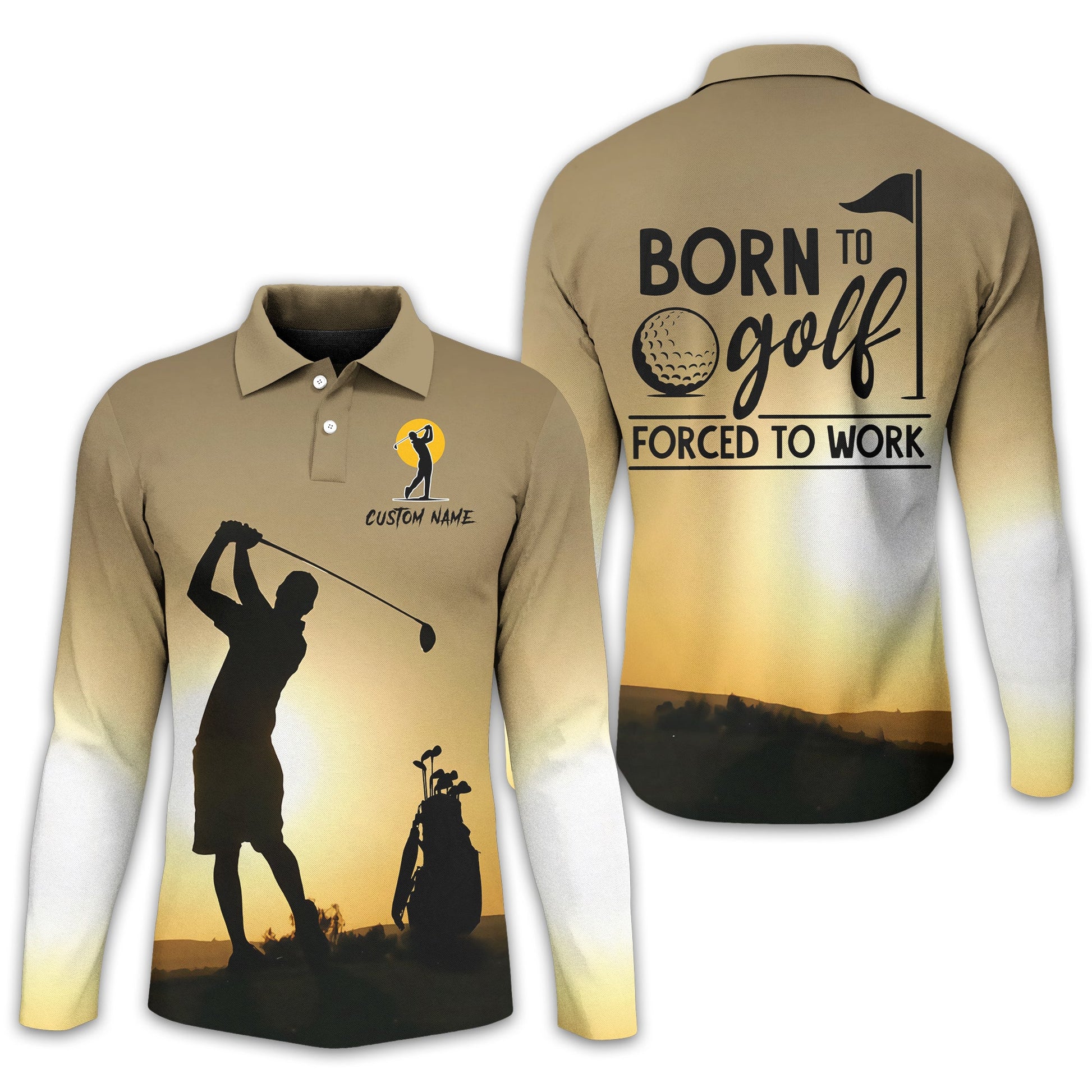 Born To Golf Forced To Work Custom Golf Polo Shirt, Golf Shirt, Gift For Golfers