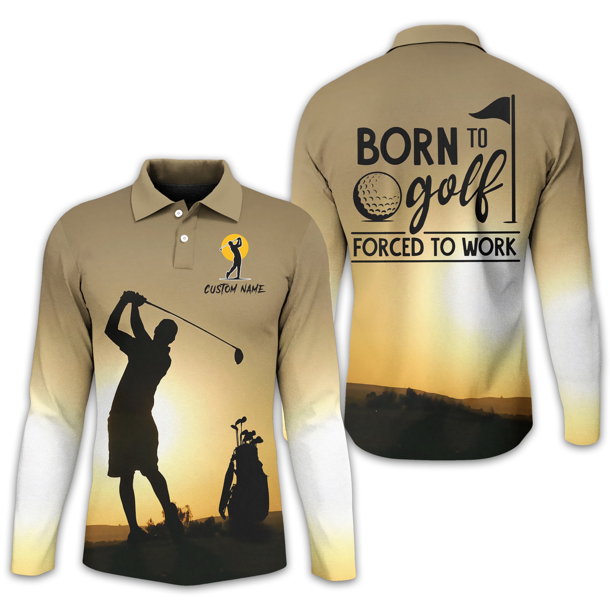 Born To Golf Forced To Work Custom Golf Polo Shirt, Golf Shirt, Gift For Golfers