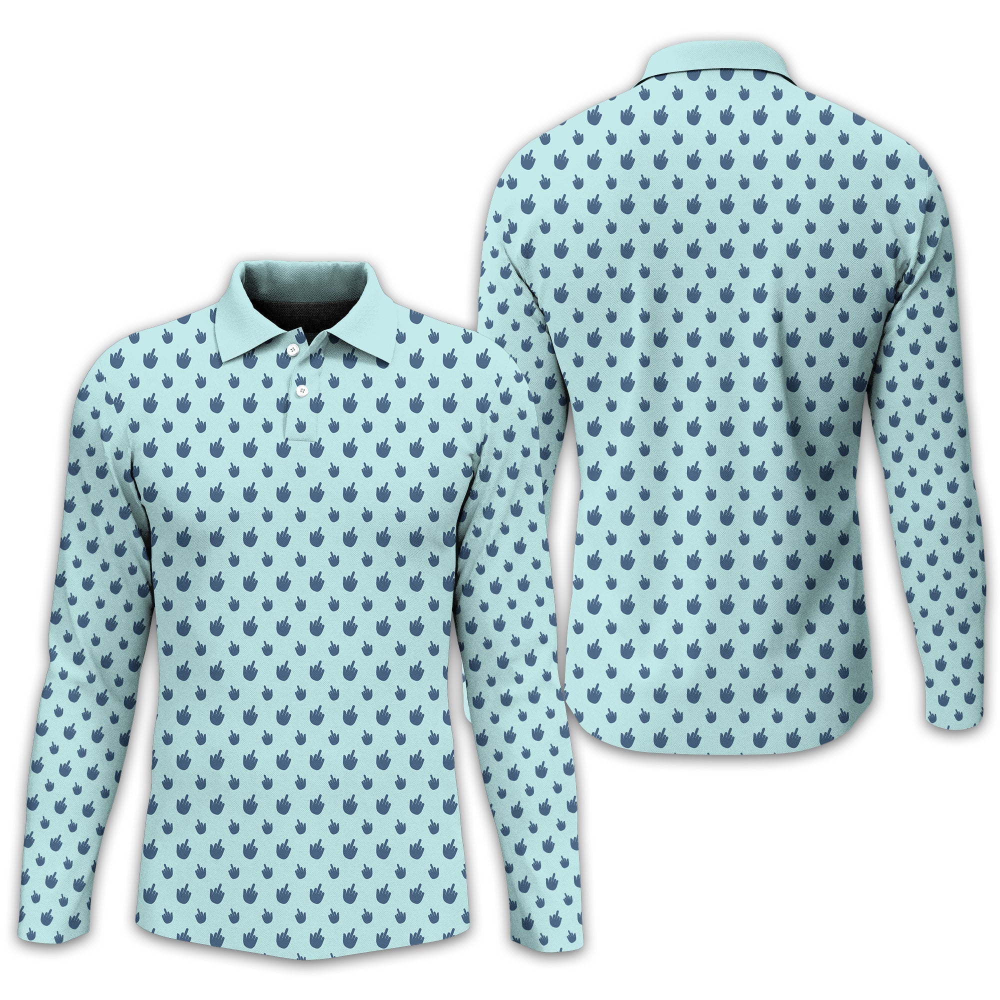 Middle Finger Funny Golf Polo Shirt, Gift For Golfers, Golf Gift For Him