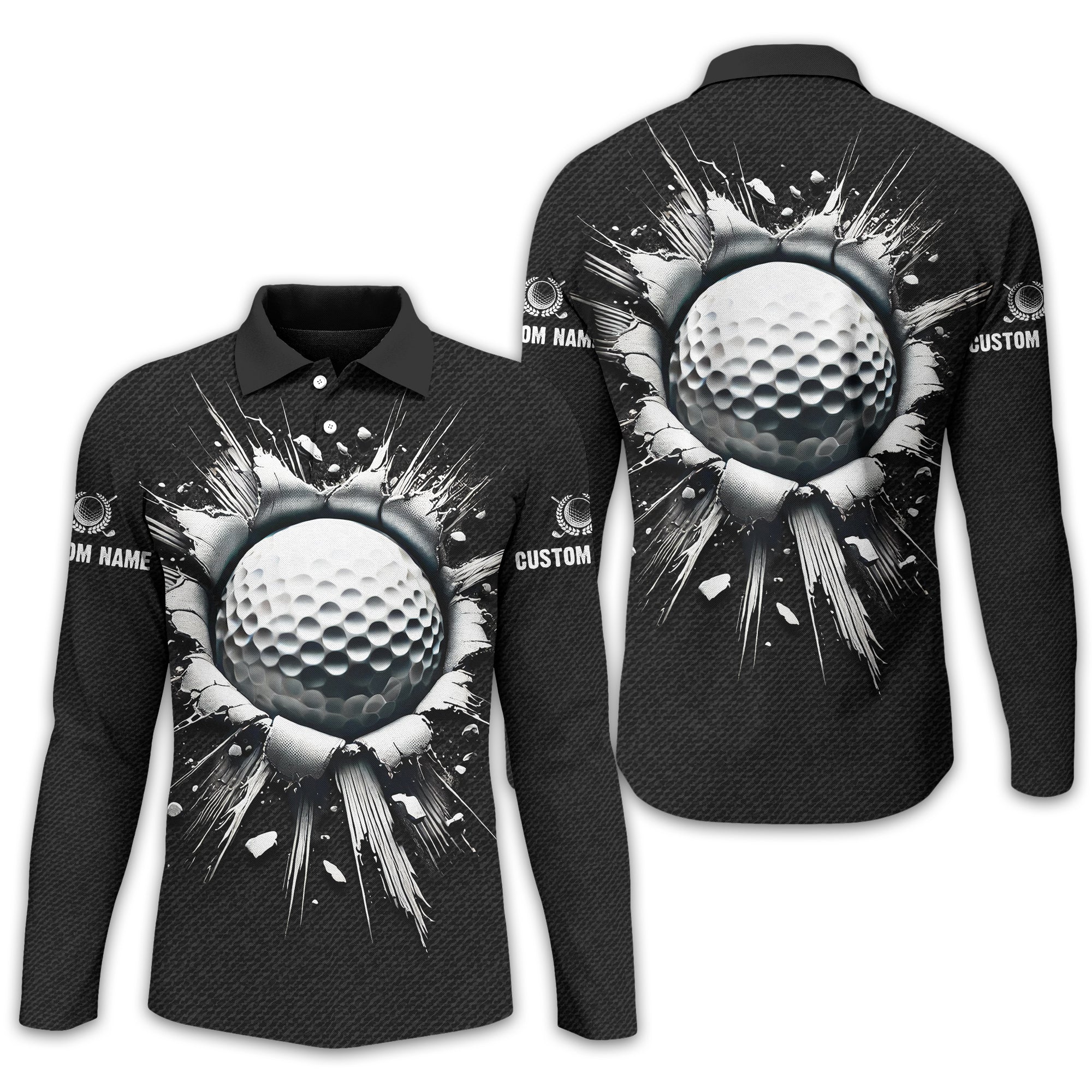 Personalized Black Golf Polo Shirt, Golf Shirt, Gift For Golfers