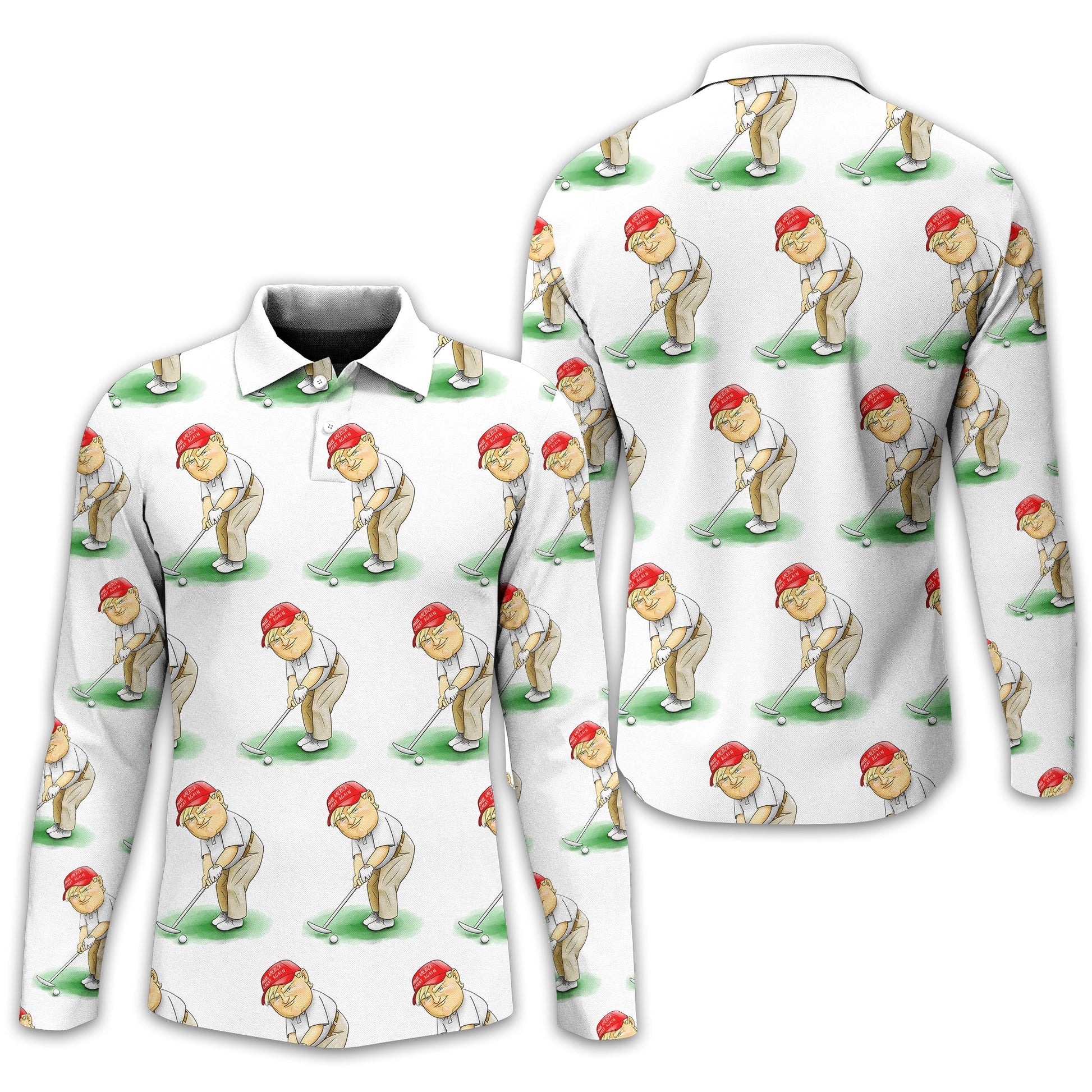 Trump Presidential Men's Golf Polo Shirt, Funny Golf Shirt, Gift For Golfers