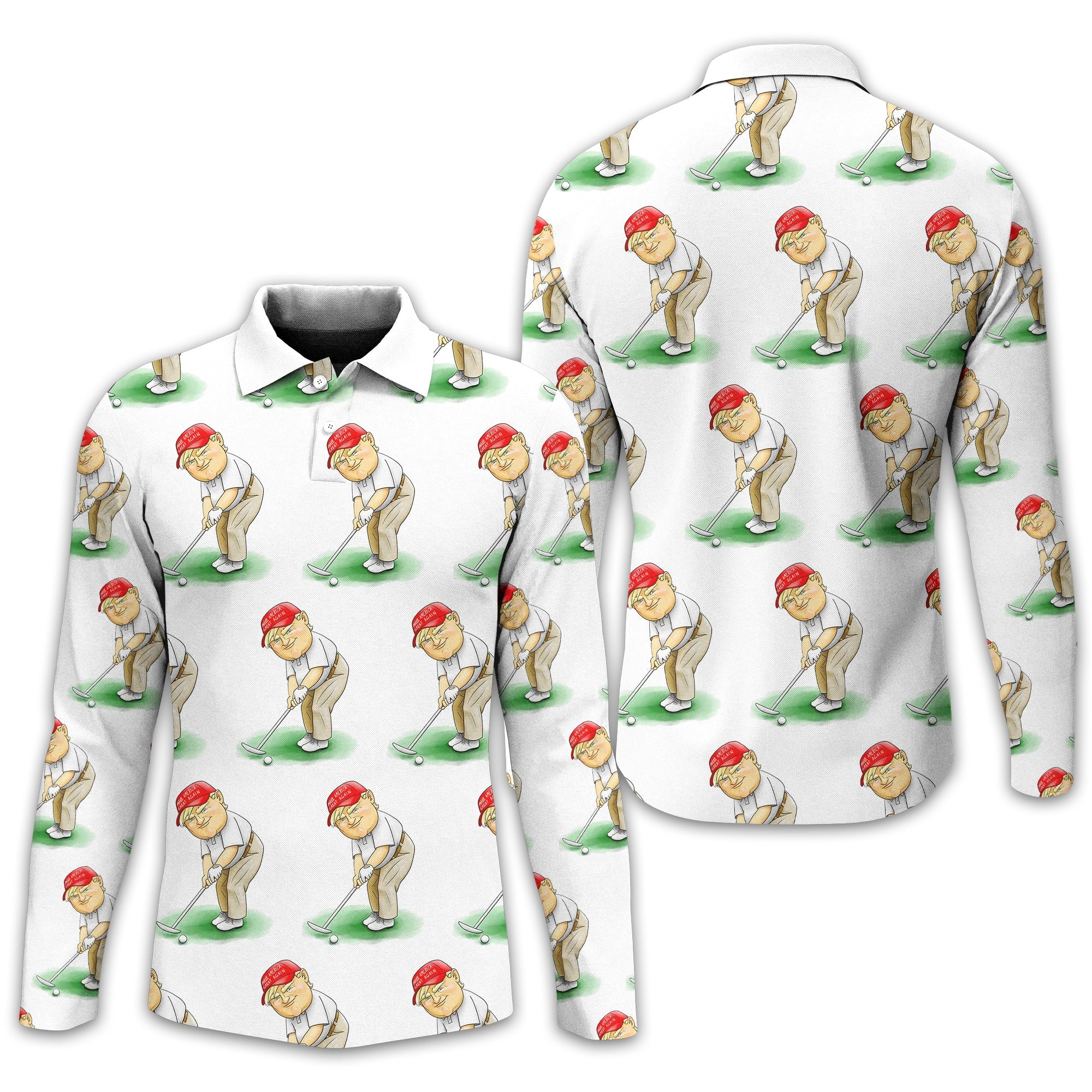 Trump Presidential Men's Golf Polo Shirt, Funny Golf Shirt, Gift For Golfers