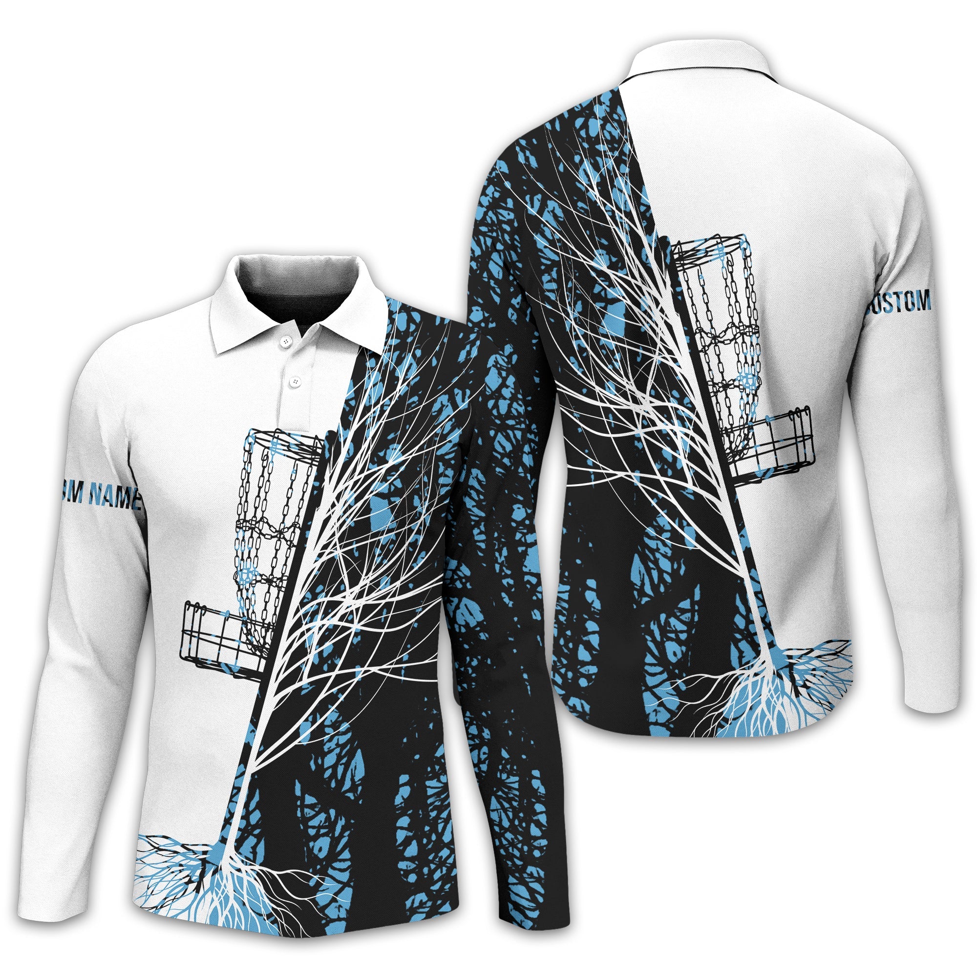 Personalized Tree And Basket Golf Polo Shirt, Gift For Golfers, Golf Gift For Men