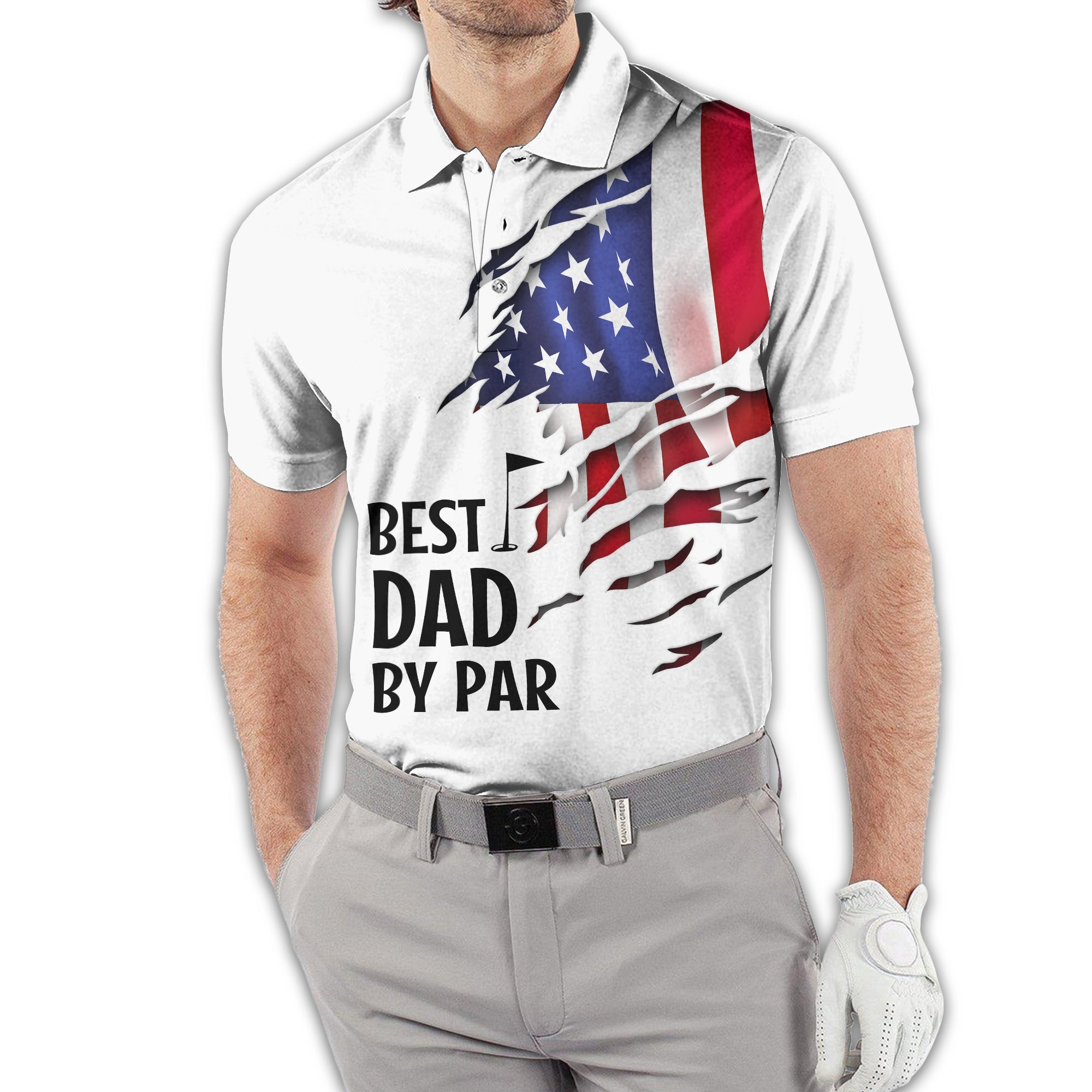 Best Dad By Par Custom Golf Polo Shirt, Gift For Golfers, Golf Gift For Men