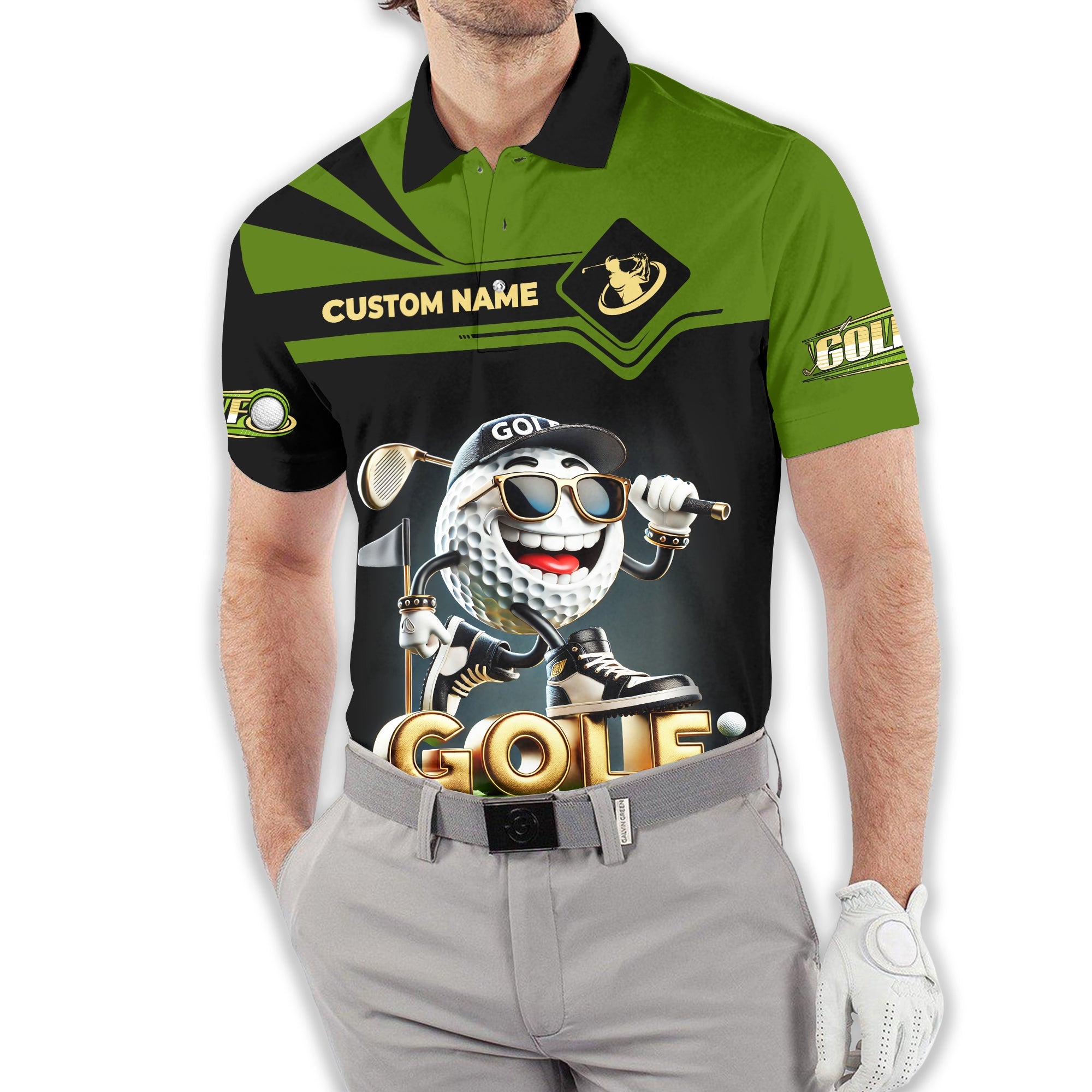 Funny Golf Ball Shirt, Custom Men's Golf Polo Shirt, Golfing Apparel, Funny Golf Polos, Gift For Golfers