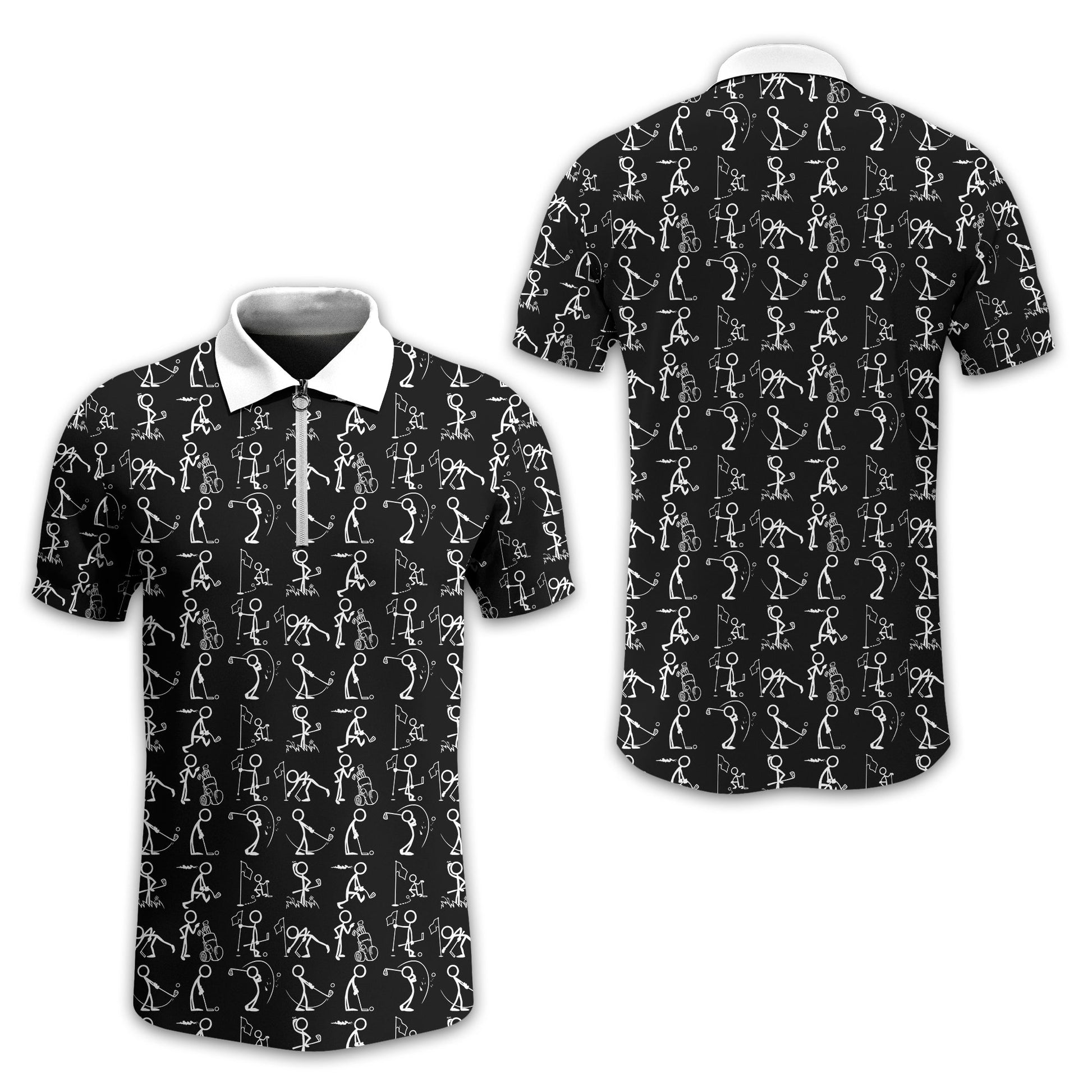 Black Golf Polo Shirt, Funny Golf Shirt, Gift For Golfers