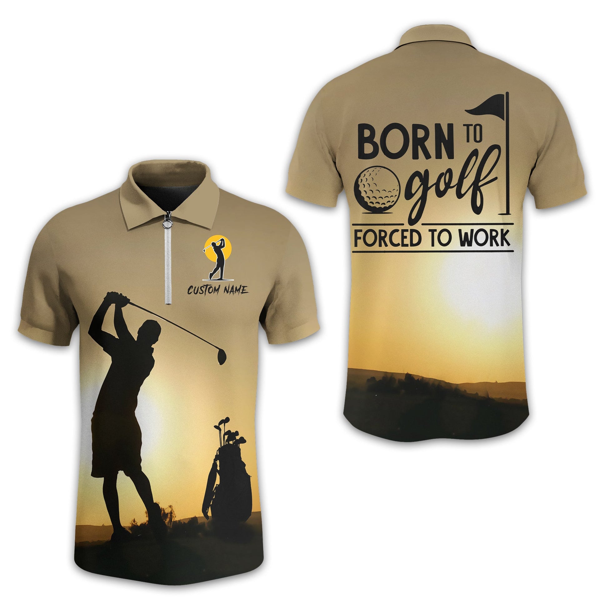 Born To Golf Forced To Work Custom Golf Polo Shirt, Golf Shirt, Gift For Golfers