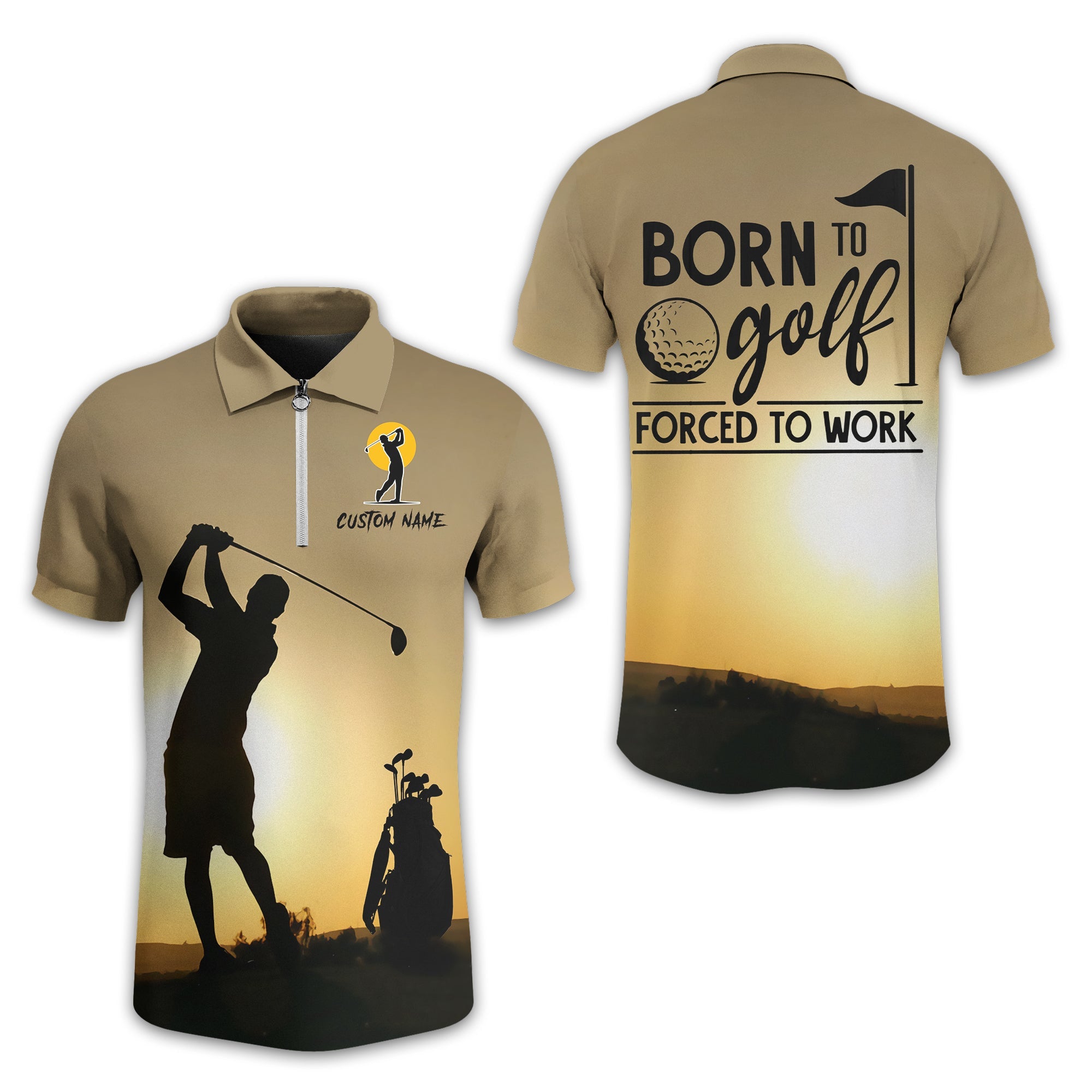 Born To Golf Forced To Work Custom Golf Polo Shirt, Golf Shirt, Gift For Golfers