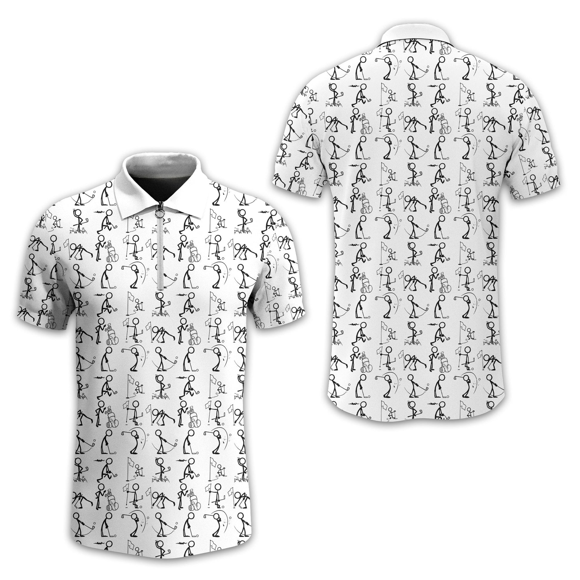 White Golf Polo Shirt, Funny Golf Shirt, Gift For Golfers