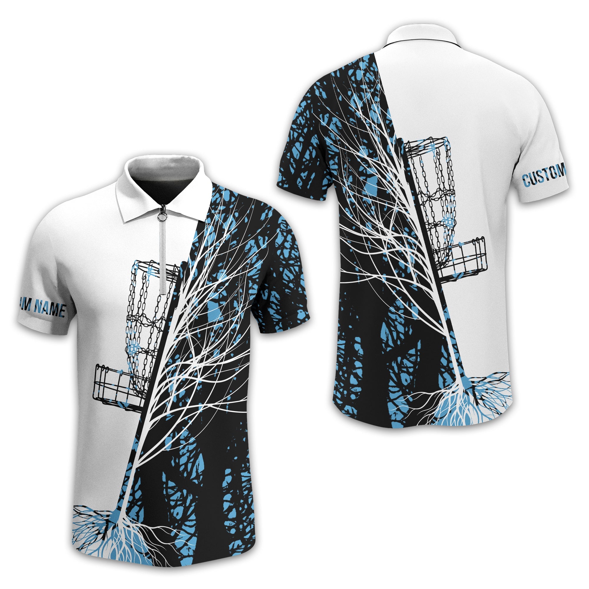 Personalized Tree And Basket Golf Polo Shirt, Gift For Golfers, Golf Gift For Men