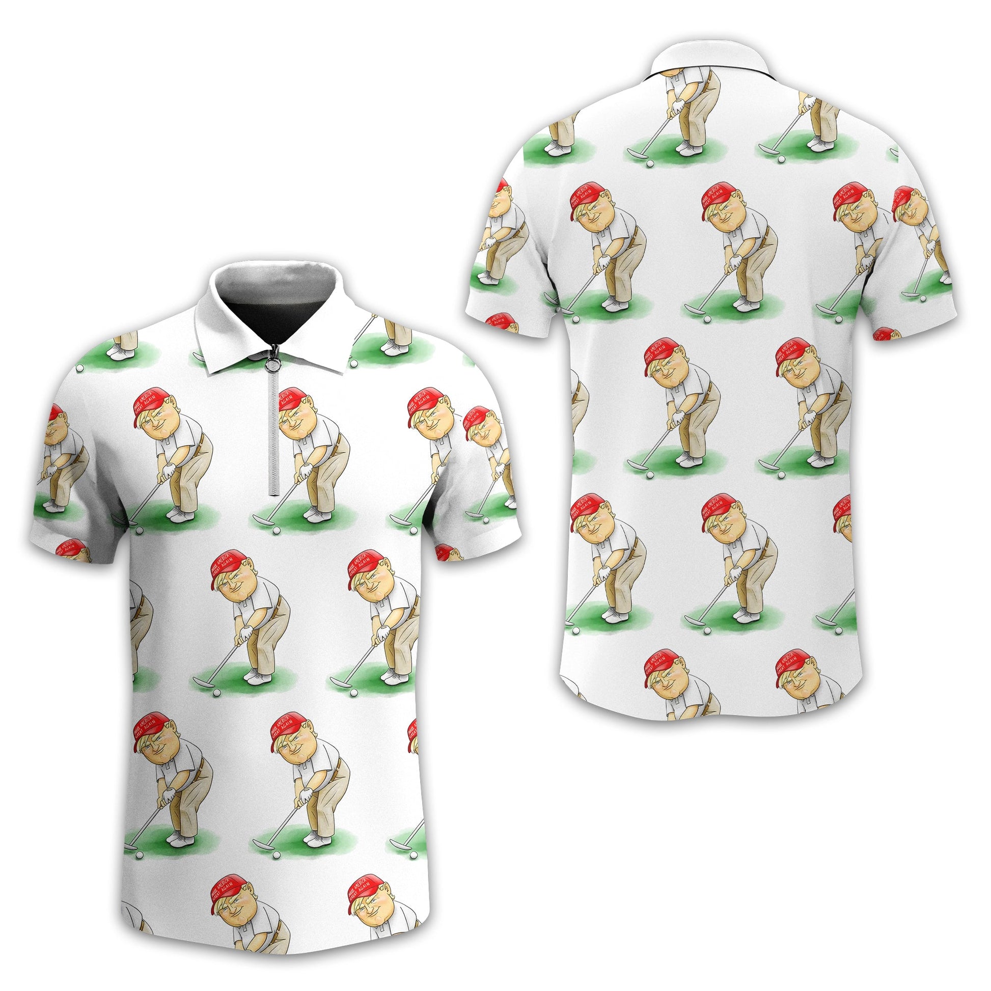 Trump Presidential Men's Golf Polo Shirt, Funny Golf Shirt, Gift For Golfers