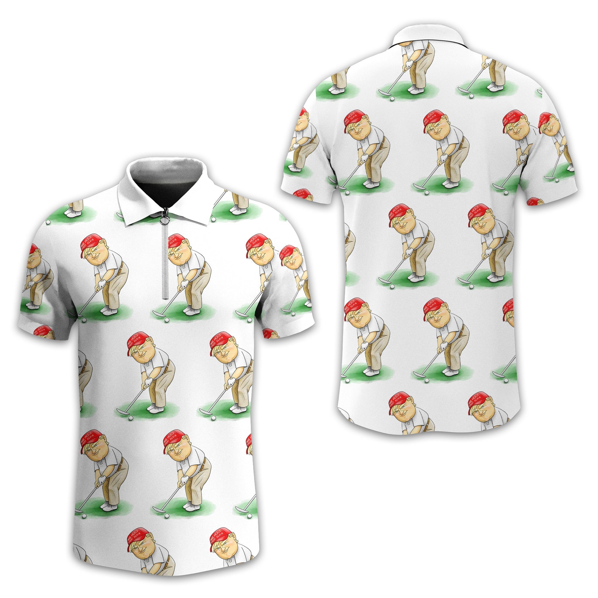 Trump Presidential Men's Golf Polo Shirt, Funny Golf Shirt, Gift For Golfers