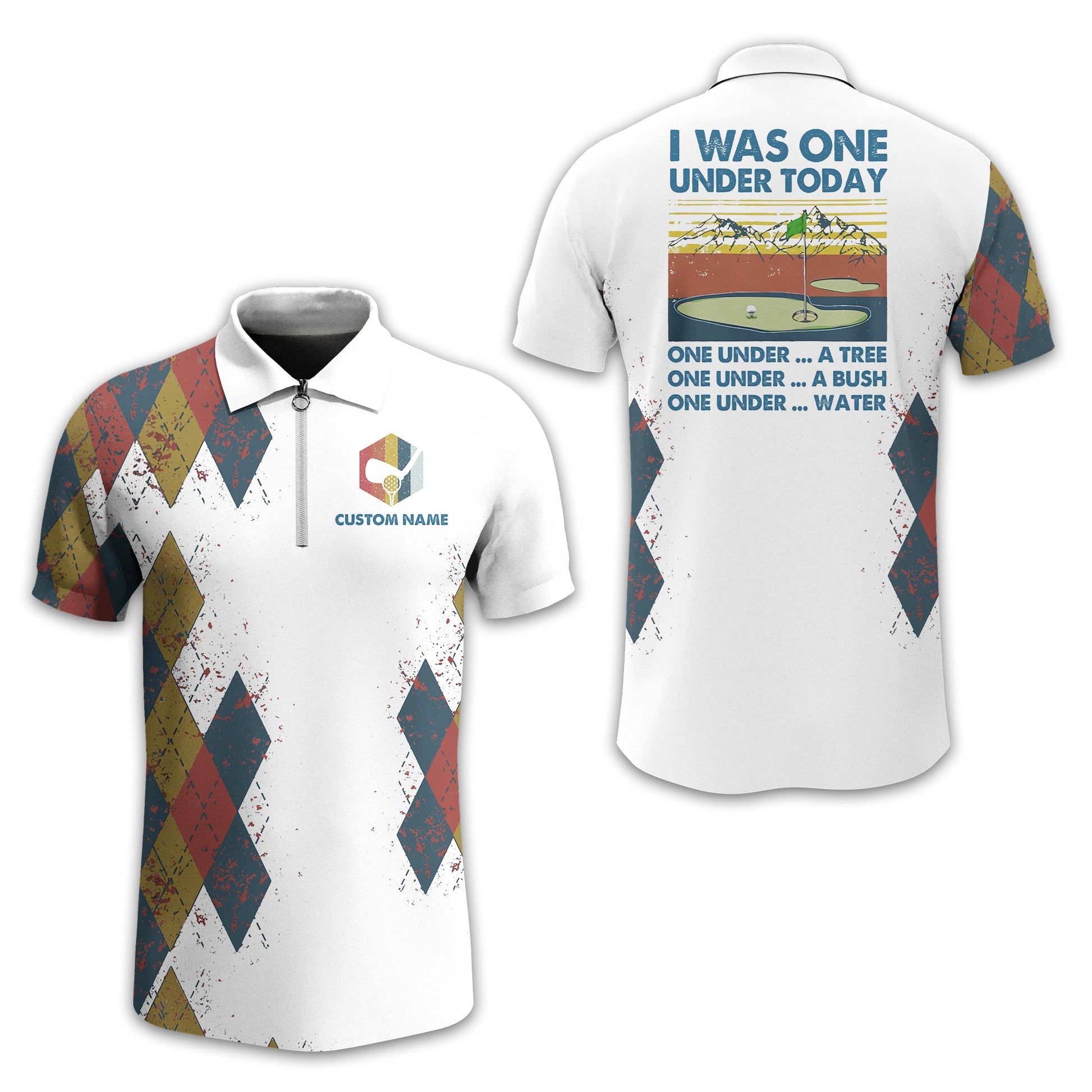 I Was One Under Today Custom Golf Polo Shirt, Golf Shirt For Men, Gift For Golfers