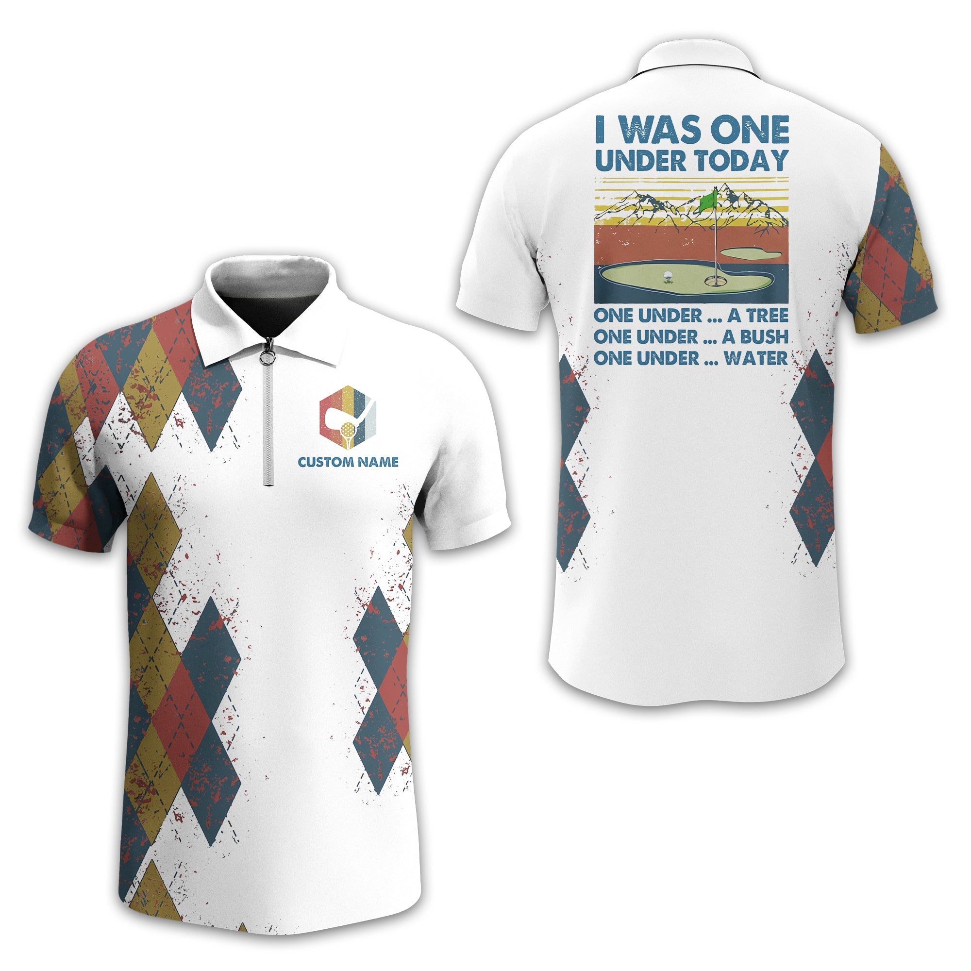 I Was One Under Today Custom Golf Polo Shirt, Golf Shirt For Men, Gift For Golfers