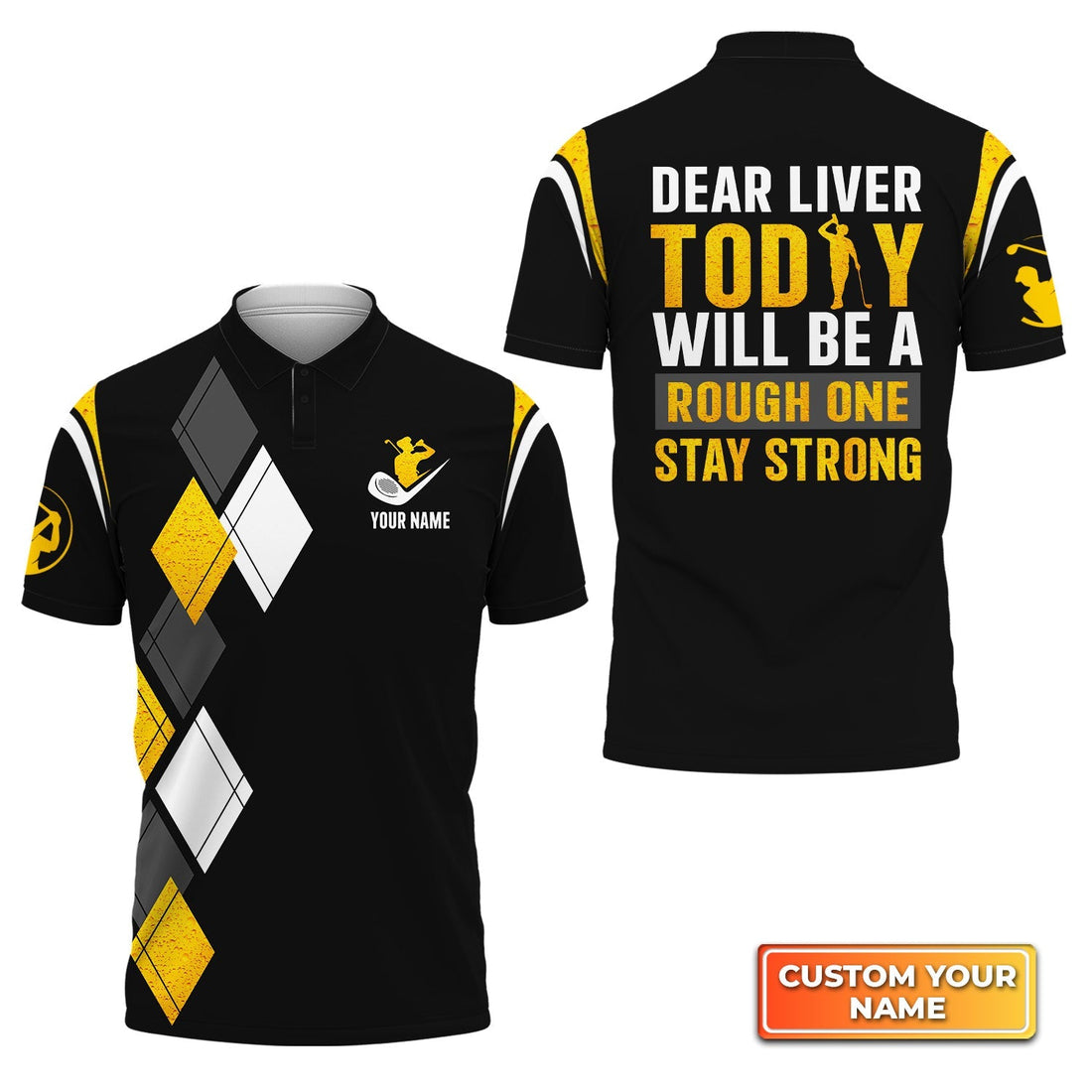 Dear Liver Golf - Personalized Name 3D Polo Shirt Gift For Golfers