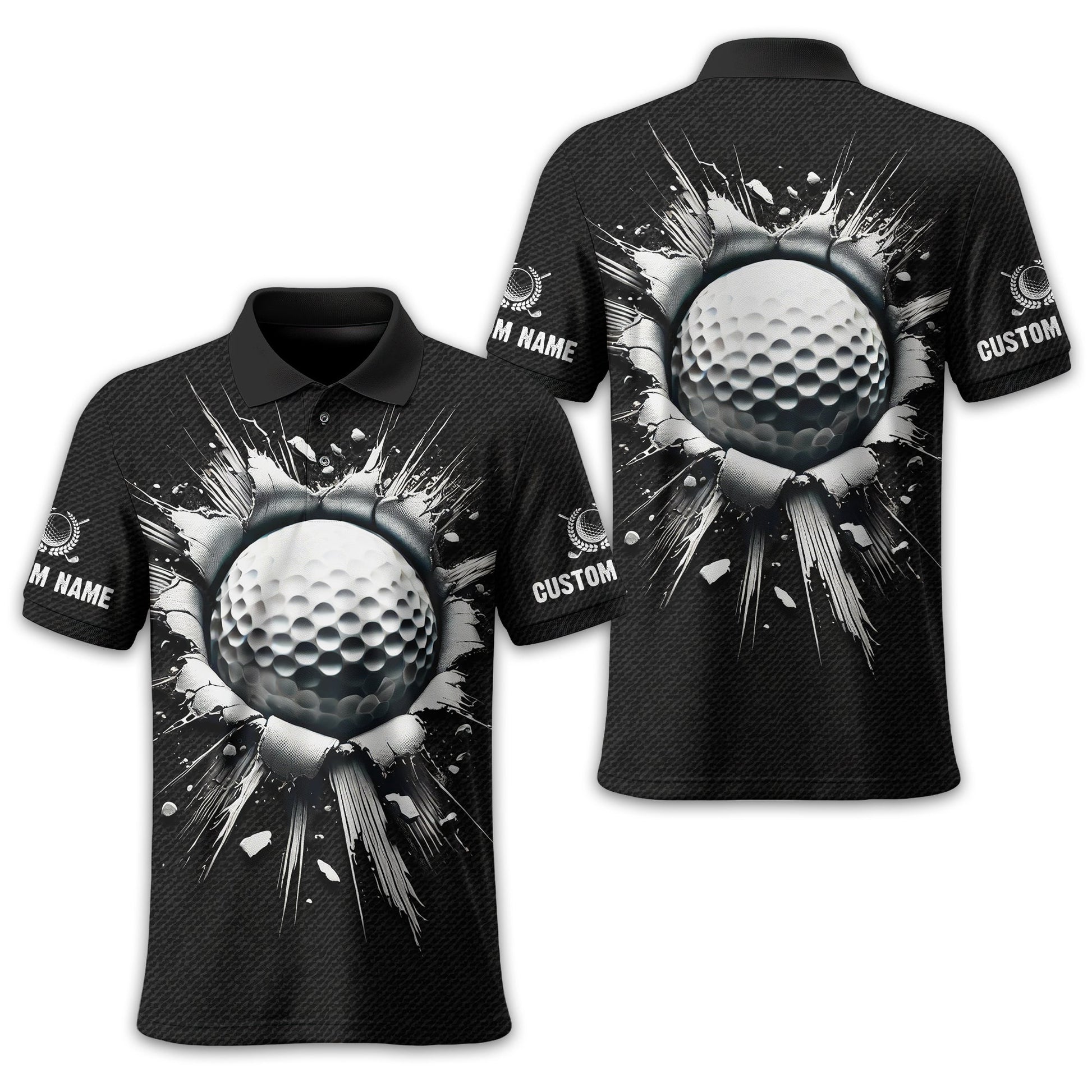 Personalized Black Golf Polo Shirt, Golf Shirt, Gift For Golfers