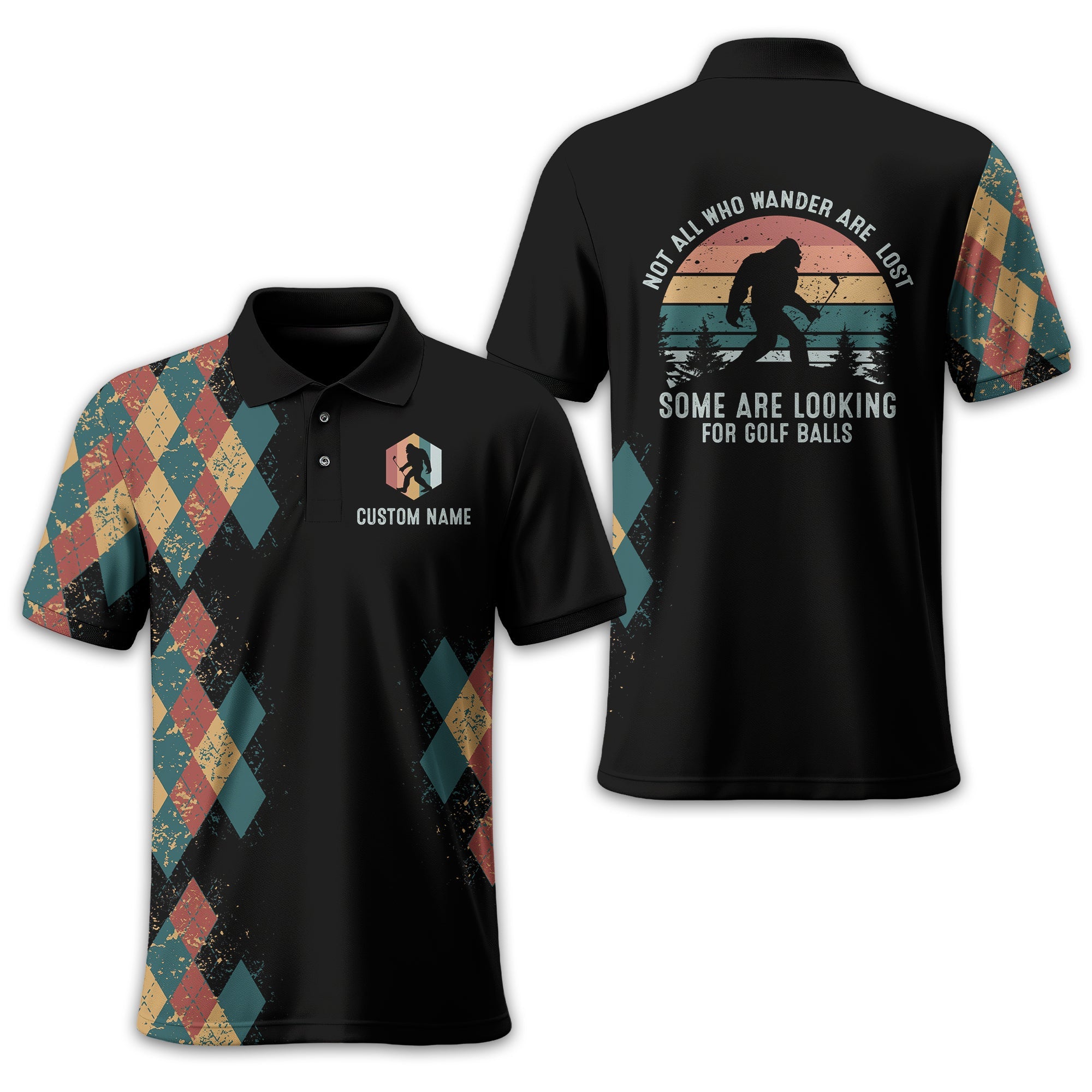 Not All Who Wander Are Lost Personalized Golf Polo Shirt, Golf Shirt For Men, Gift For Golfers