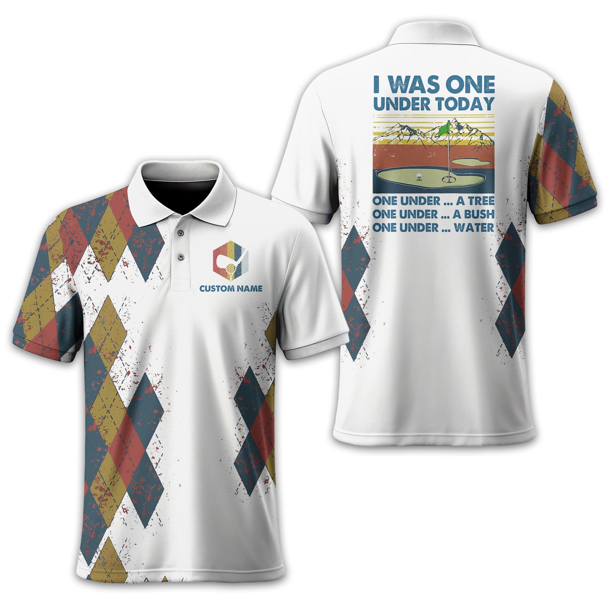 I Was One Under Today Custom Golf Polo Shirt, Golf Shirt For Men, Gift For Golfers