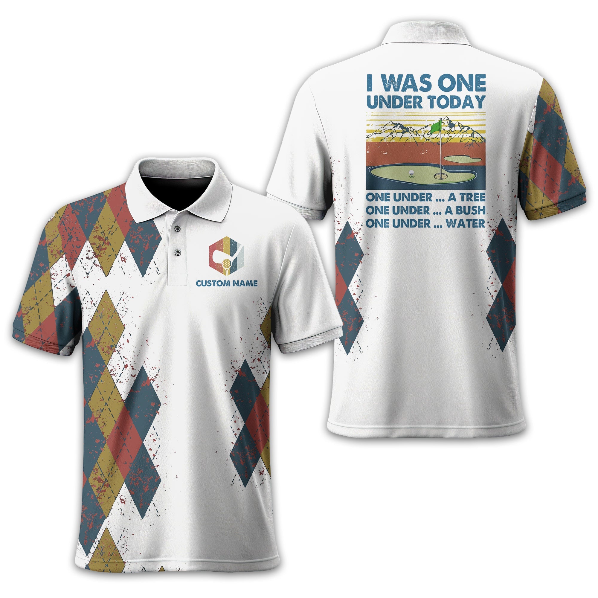 I Was One Under Today Custom Golf Polo Shirt, Golf Shirt For Men, Gift For Golfers