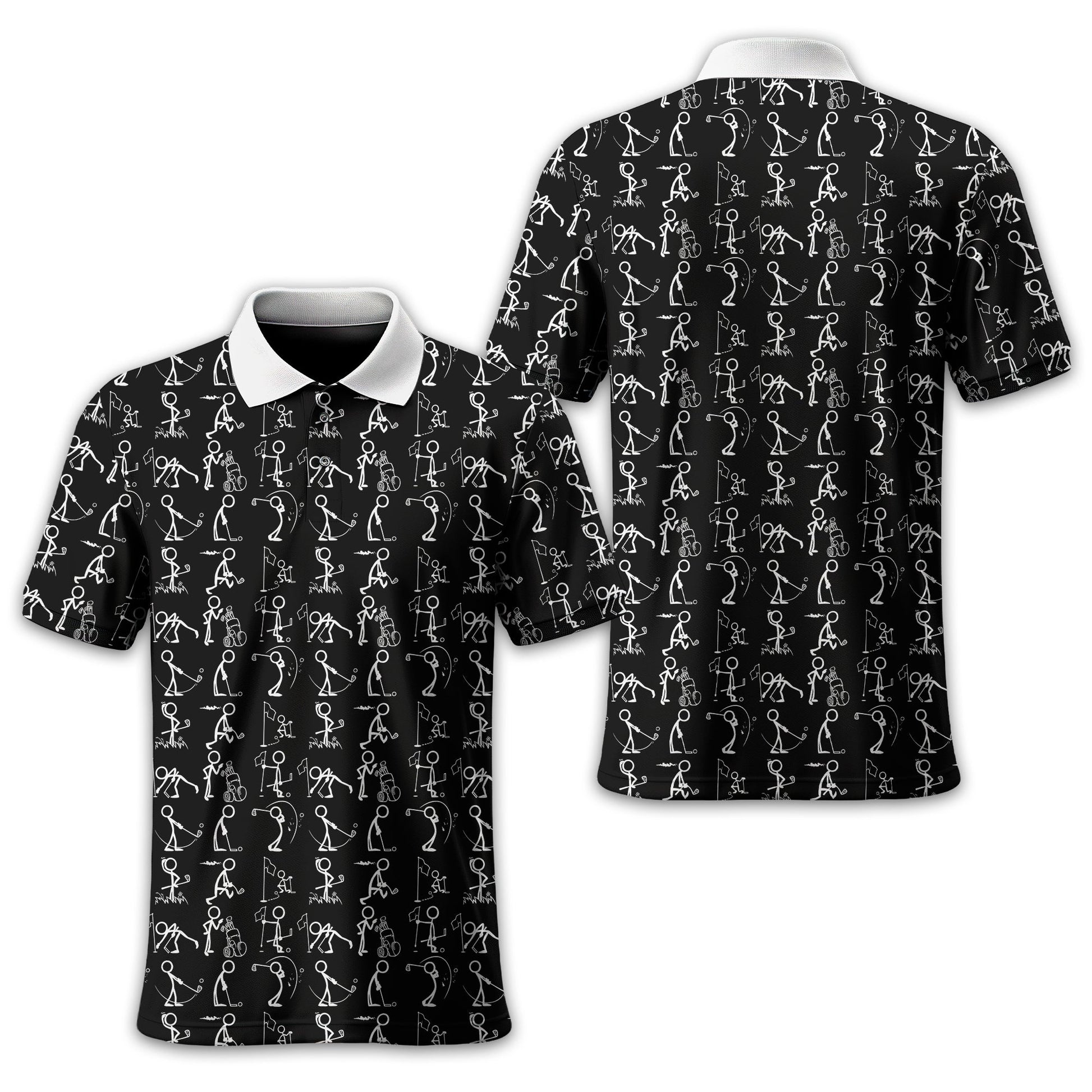 Black Golf Polo Shirt, Funny Golf Shirt, Gift For Golfers
