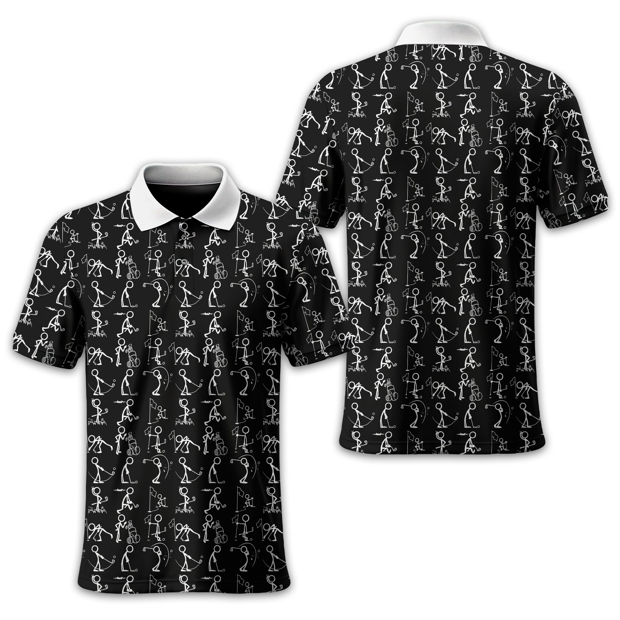 Black Golf Polo Shirt, Funny Golf Shirt, Gift For Golfers