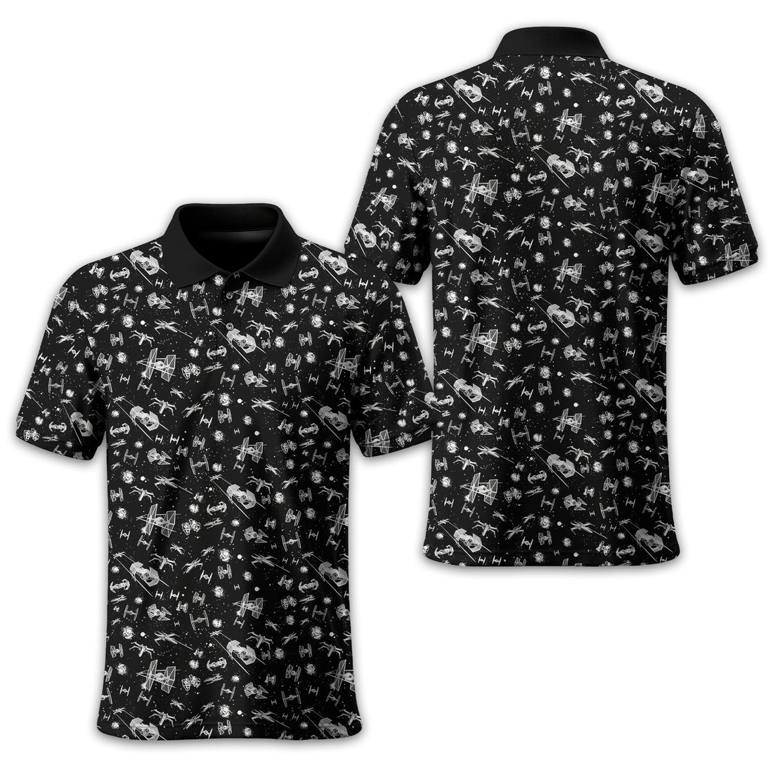 Black Galaxy Golf Polo Shirt, Gift For Golfers, Golf Gift For Men