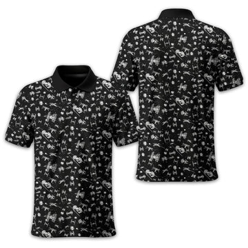 Black Galaxy Golf Polo Shirt, Gift For Golfers, Golf Gift For Men