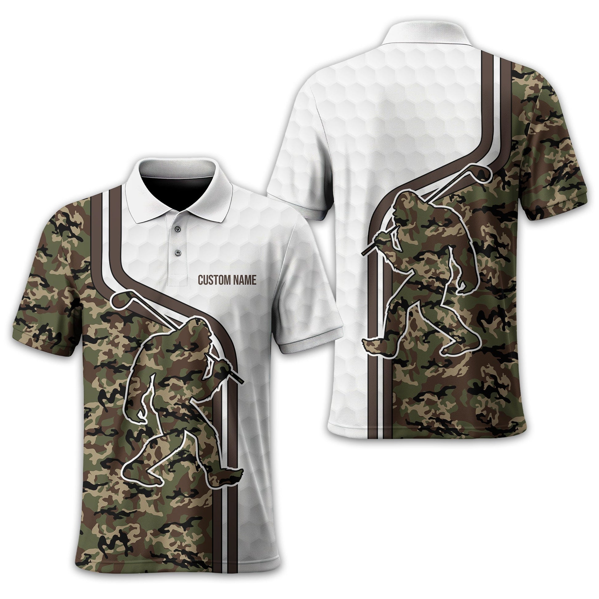 Funny Bigfoot Custom Golf Polo Shirt, Golf Shirt For Men, Gift For Golfers