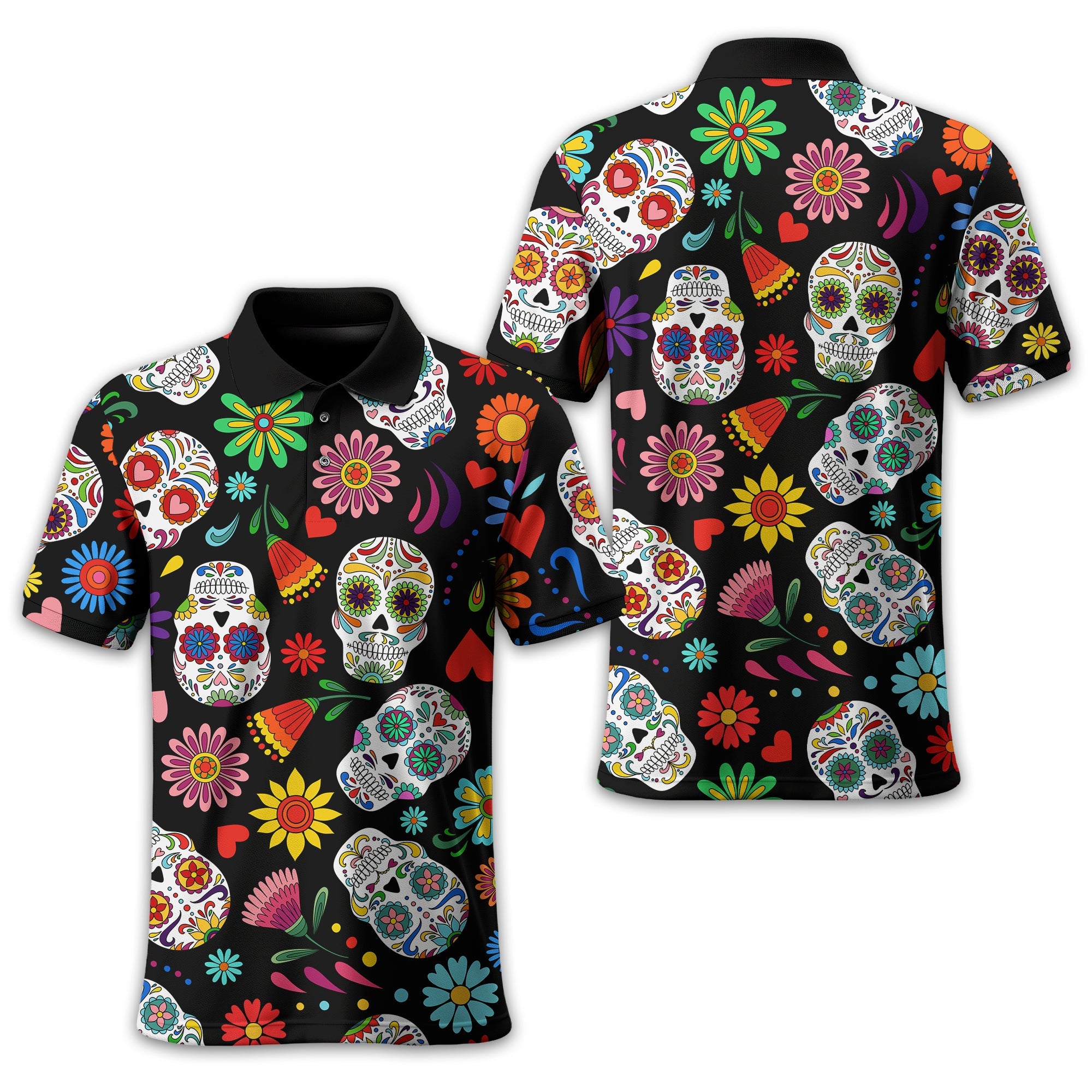 Fiesta Feeling Skull Men's Golf Polo Shirt, Funny Golf Shirt, Gift For Golfers