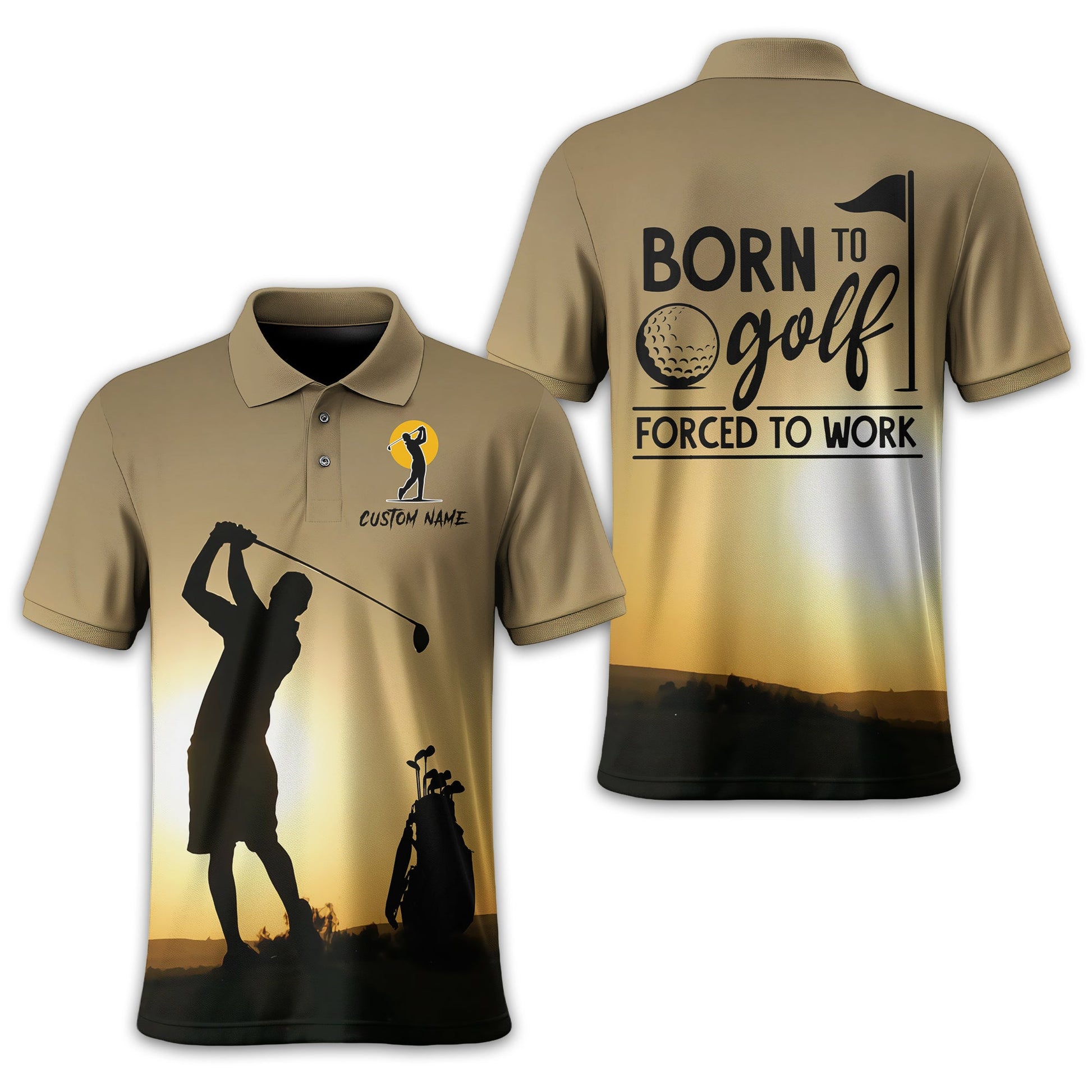 Born To Golf Forced To Work Custom Golf Polo Shirt, Golf Shirt, Gift For Golfers