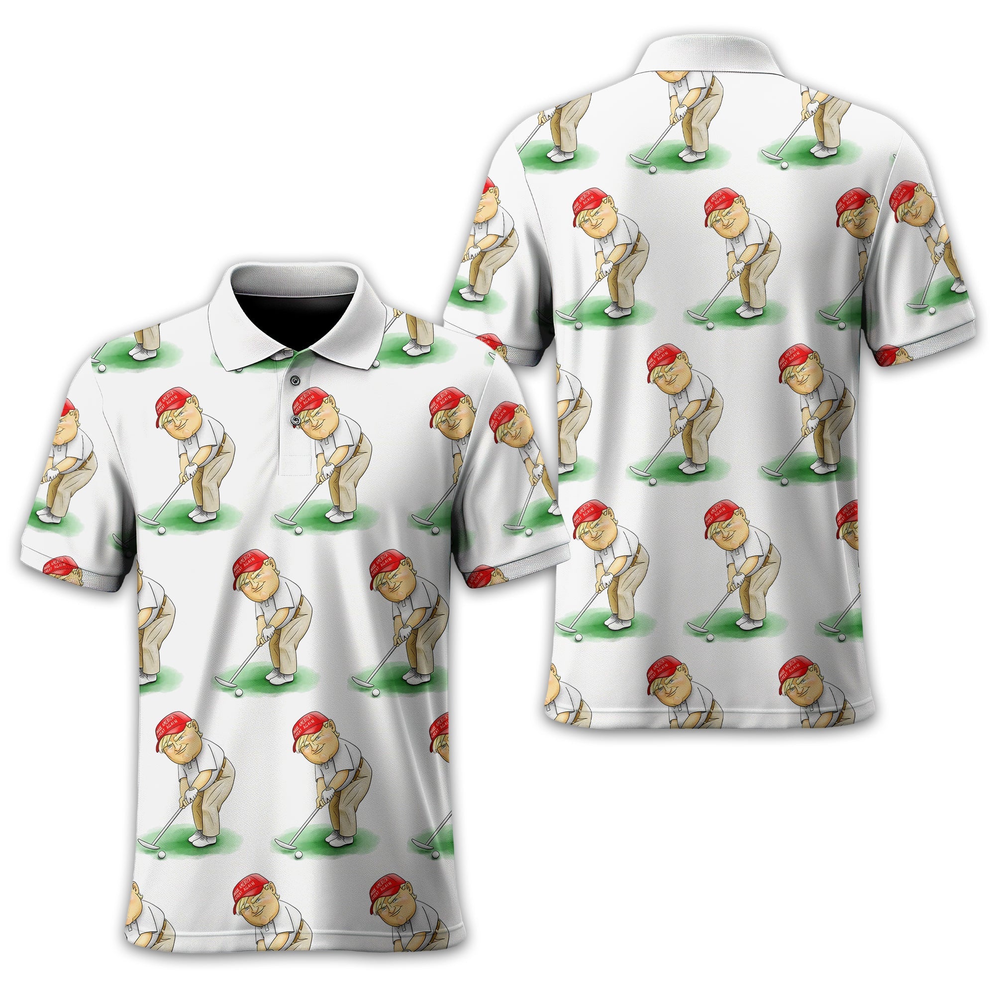 Trump Presidential Men's Golf Polo Shirt, Funny Golf Shirt, Gift For Golfers