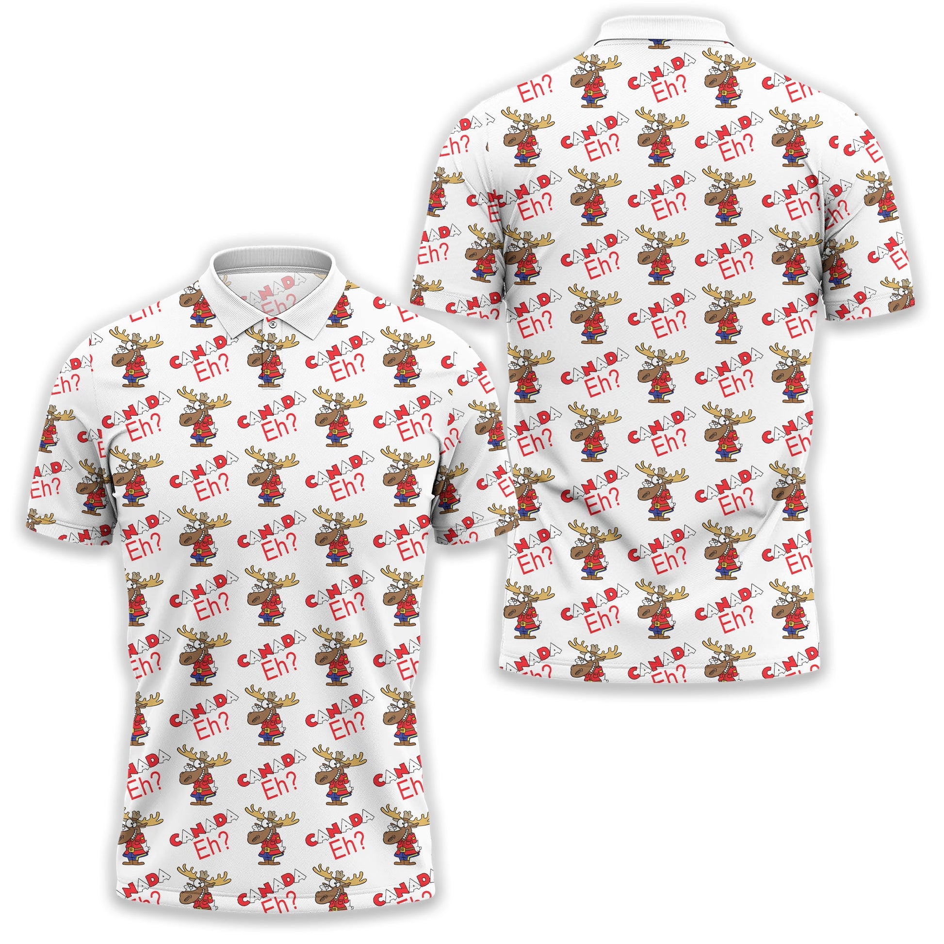 Canada EH? Golfing Men's Golf Polo Shirt, Golfing Apparel, Mens Golf Gift