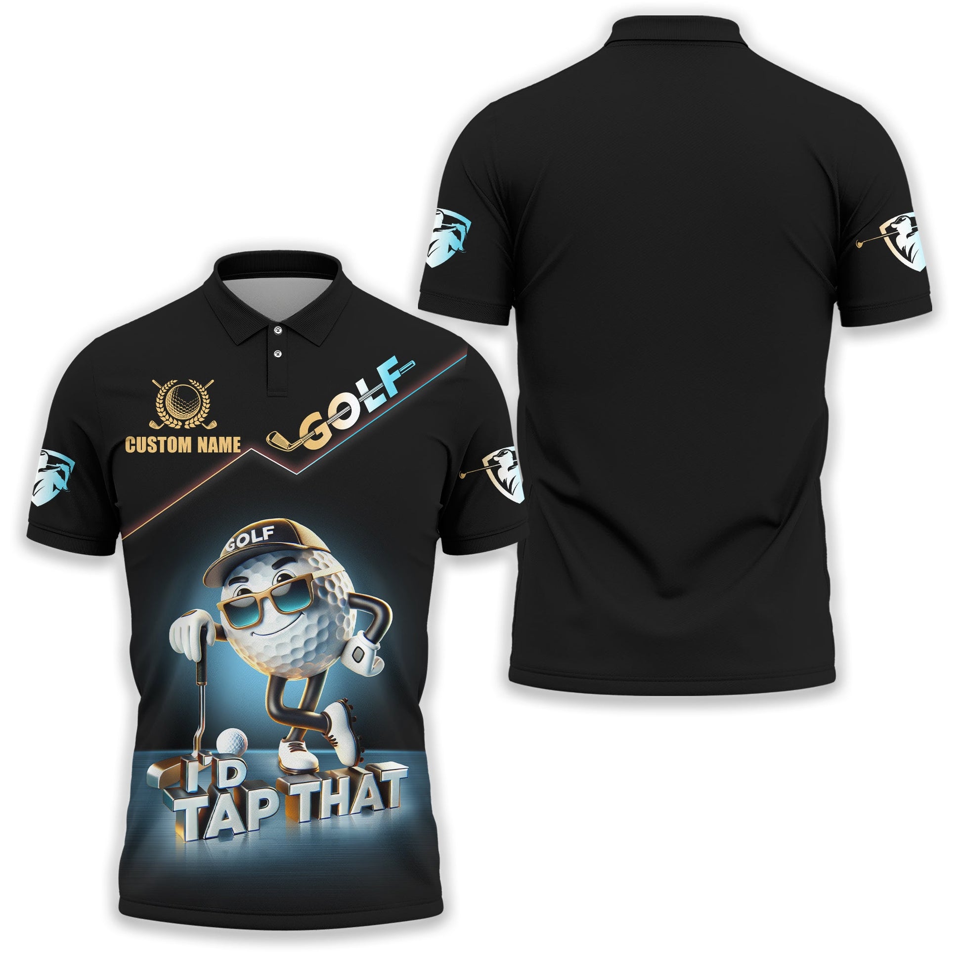 I'd Tap That Customize Golf Polo Shirt, Funny Golf Shirt, Golfing Apparel, Gift For Golfers