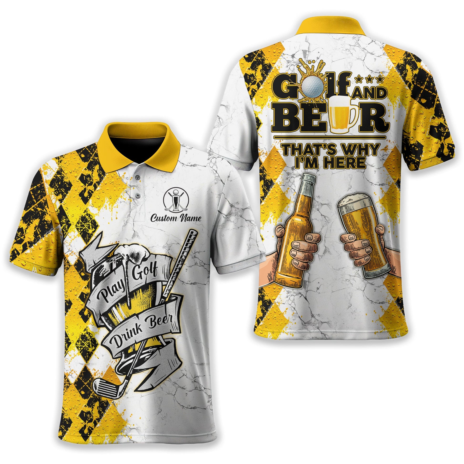 Play Golf Drink Beer Custom Golf Polo Shirt, Funny Golf Shirt, Golf & Beer Gift For Men