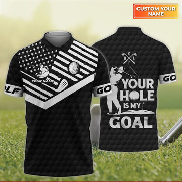 Your Hole Is My Goal  Golf Men's Golf Polo Shirt, Golfing Apparel, Mens Golf Gift, Funny Golf Shirt