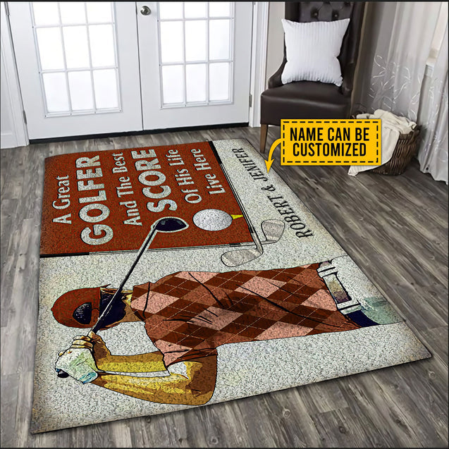 A Great Golfer Golf Rug, Gift For Golfers, Golf Decor