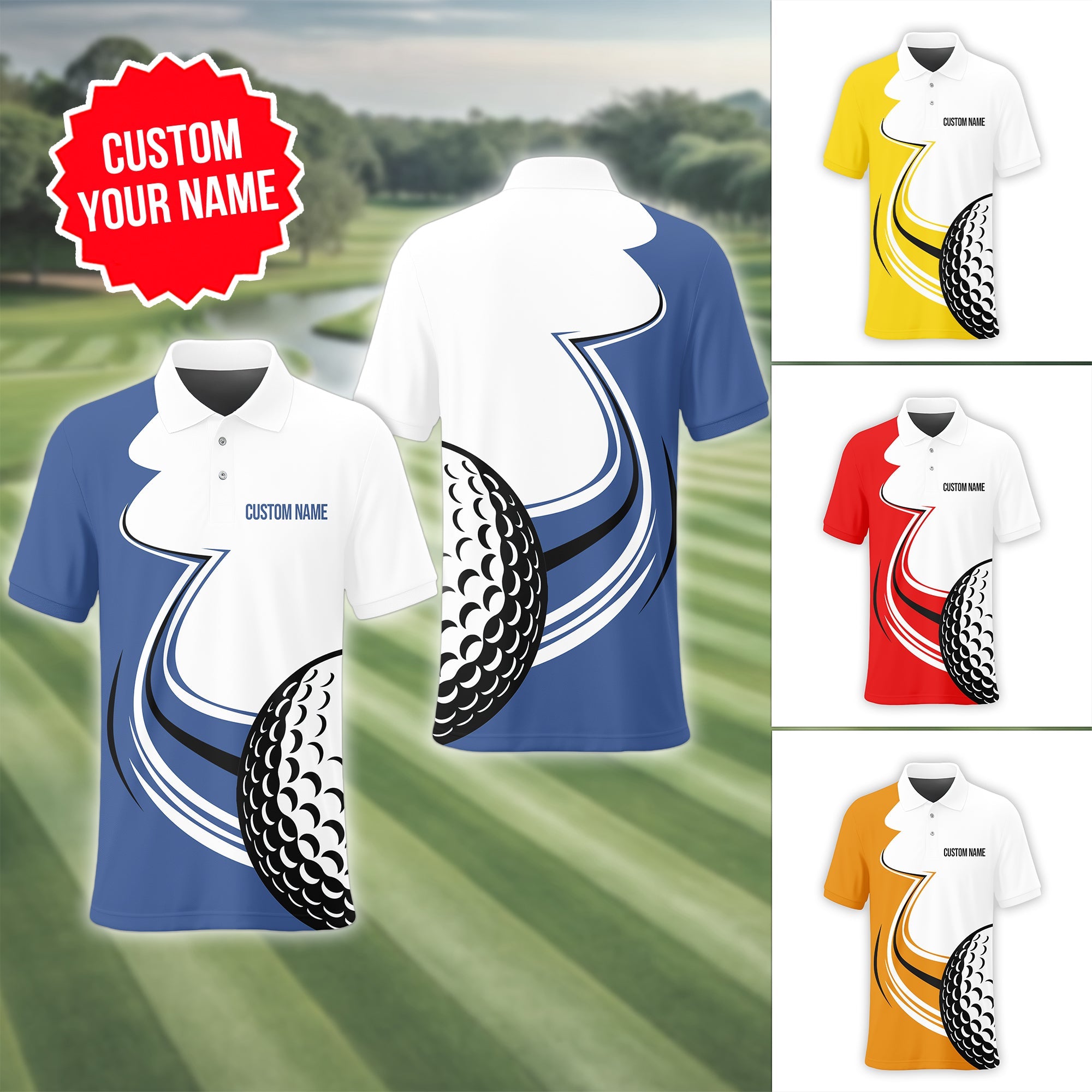 Personalized Golf Polo Shirt, Golf Shirt For Men, Gift For Golfers