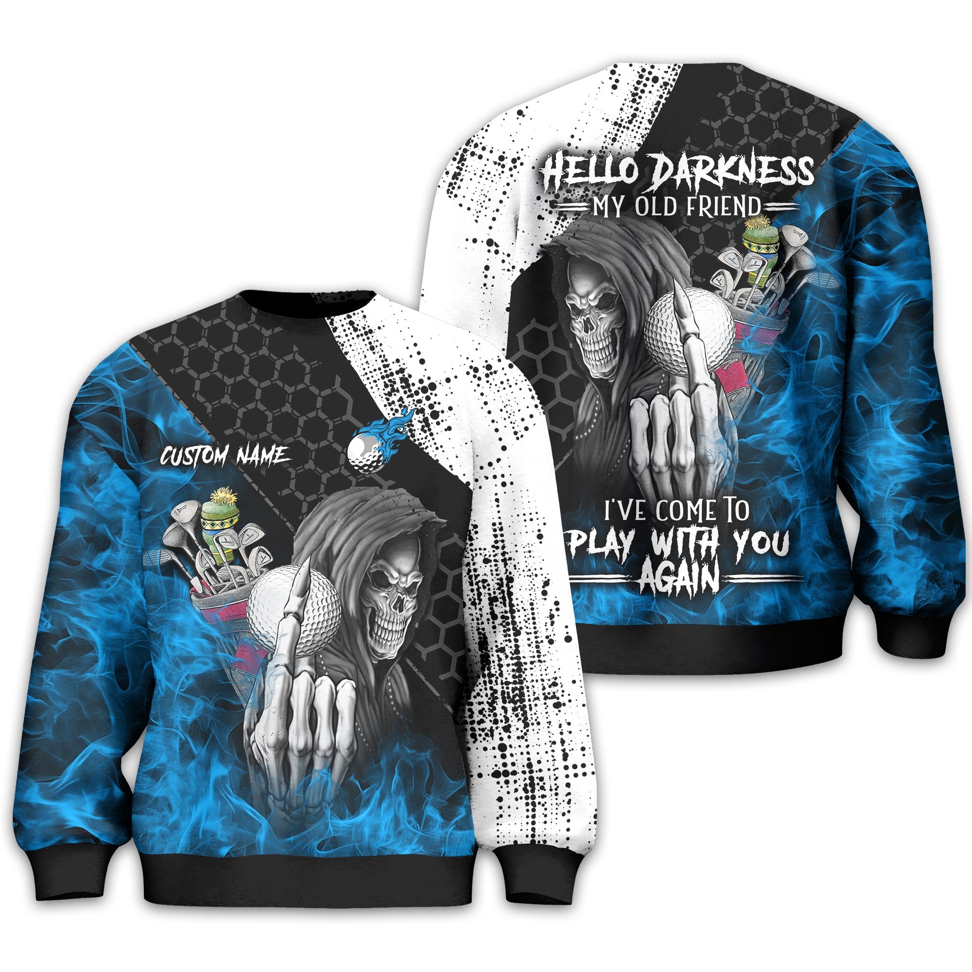 Hello Darkness My Old Friend Custom Golf Shirt, Present For Golfer