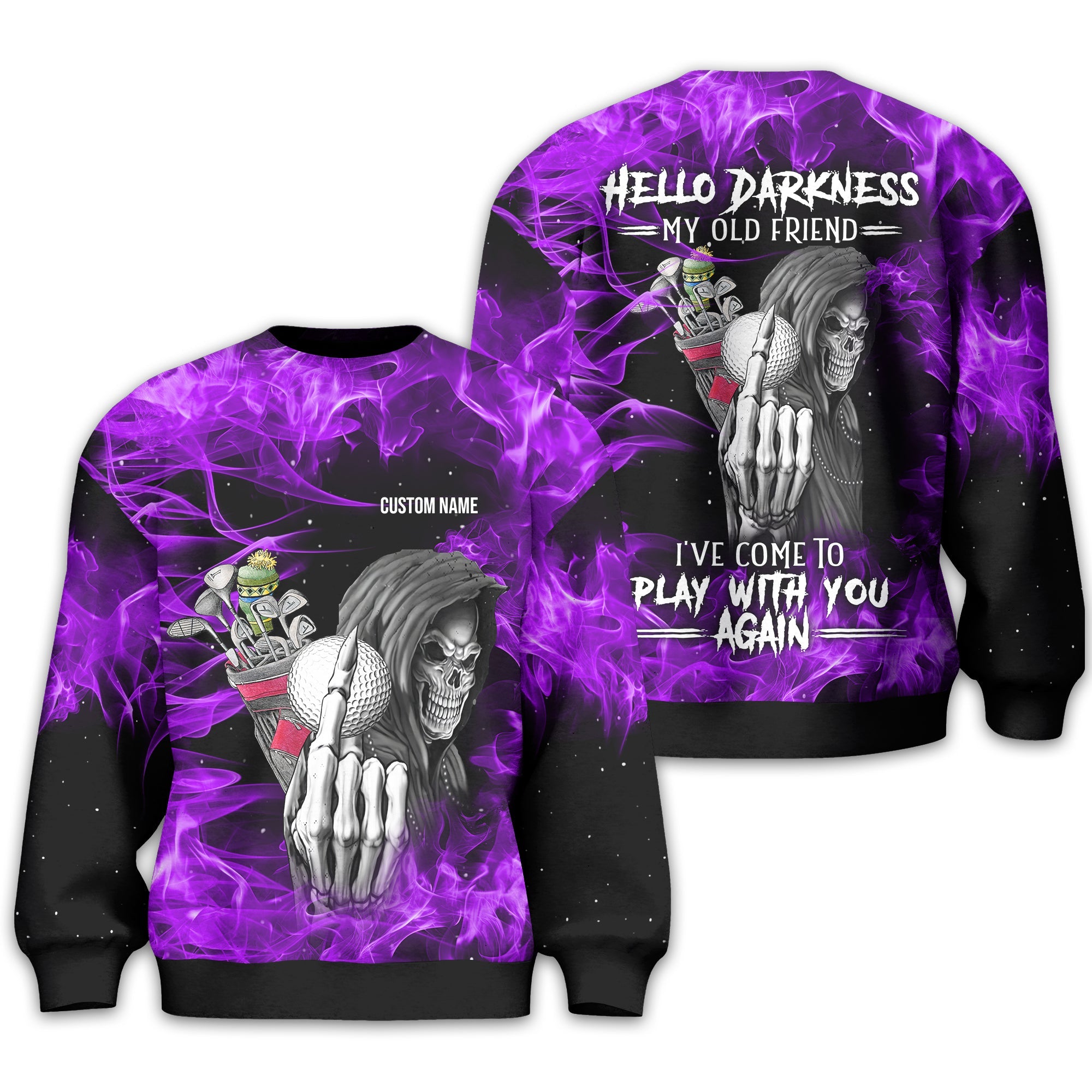 Hello Darkness My Old Friend Personalized Golf Polo Shirt, Golf Shirt For Men, Gift For Golfers