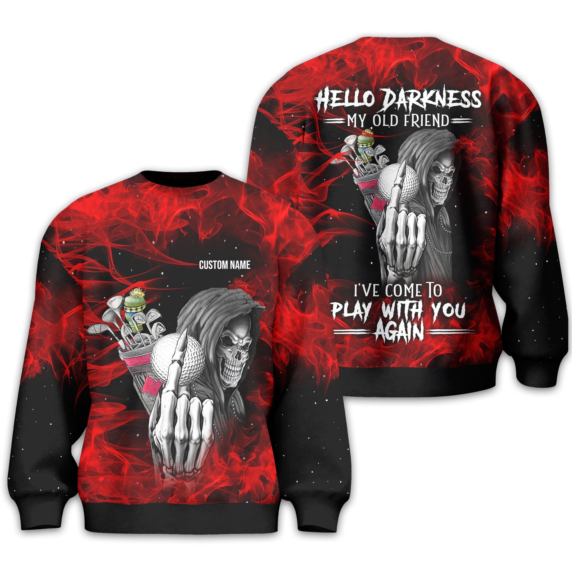 Hello Darkness My Old Friend Personalized Golf Polo Shirt, Golf Shirt For Men, Gift For Golfers