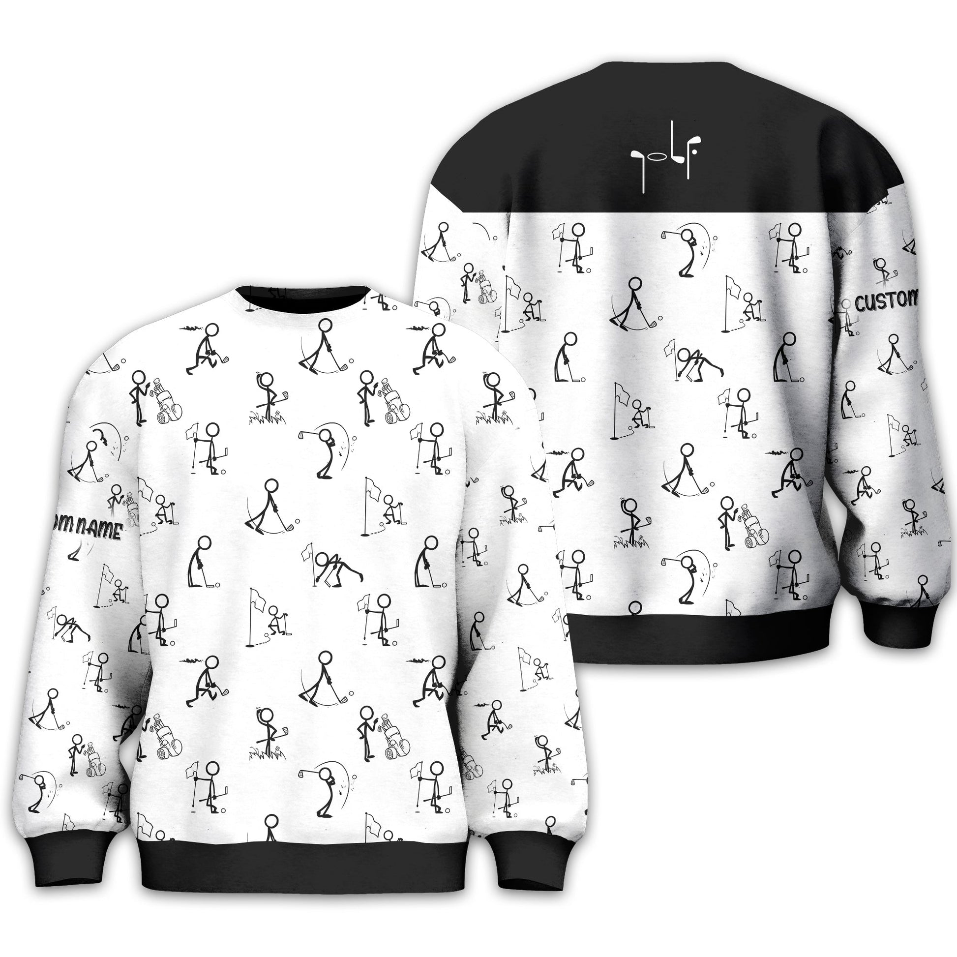 Funny Stick Figure Golf Polo Shirt, Gift For Golfers, Golf Gift For Men