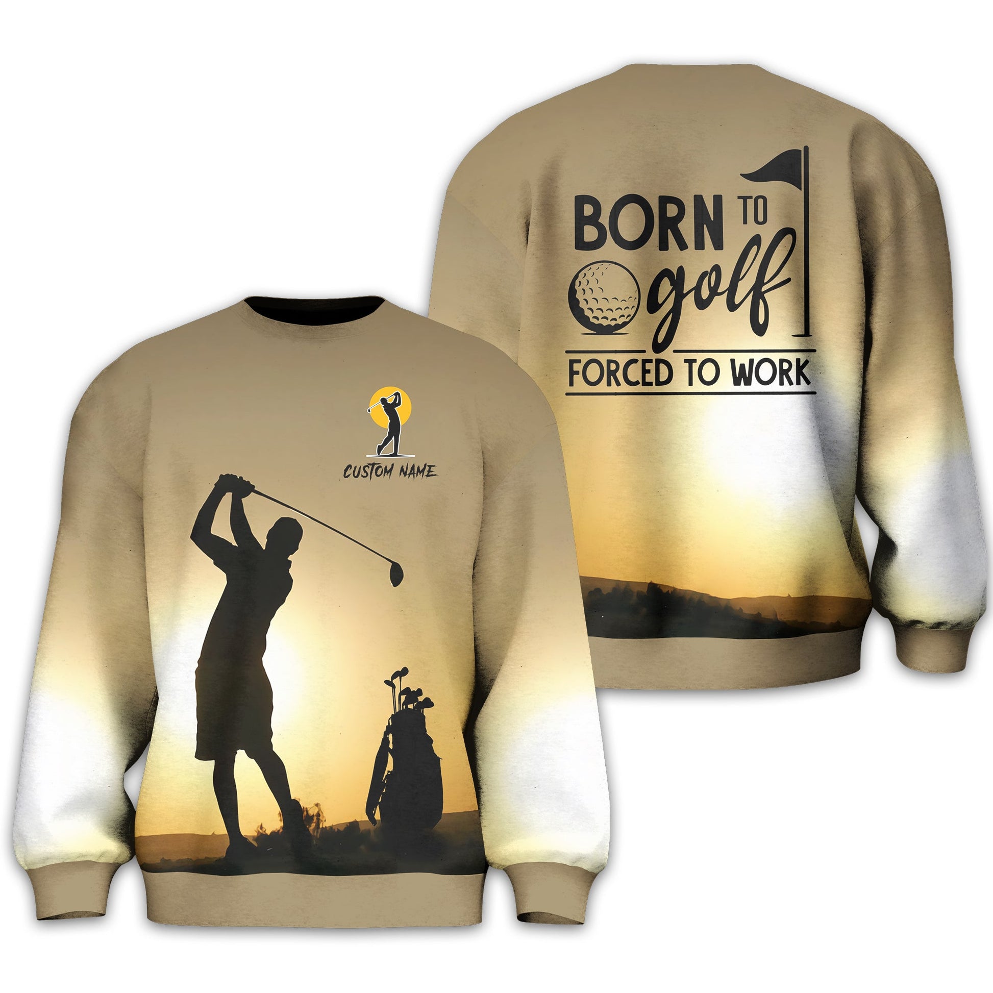 Born To Golf Forced To Work Custom Golf Polo Shirt, Golf Shirt, Gift For Golfers