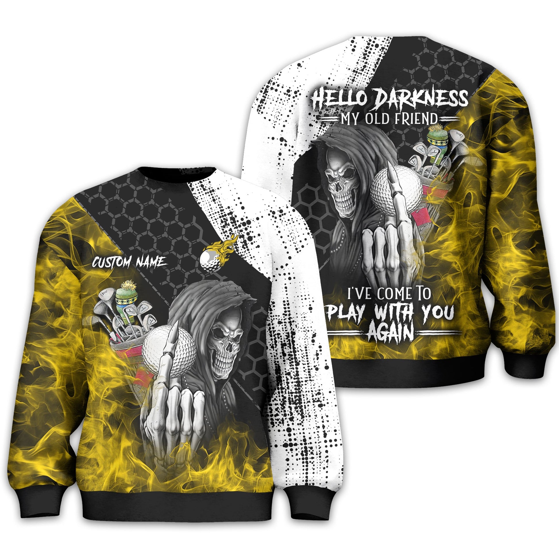 Hello Darkness My Old Friend Custom Golf Shirt, Present For Golfer